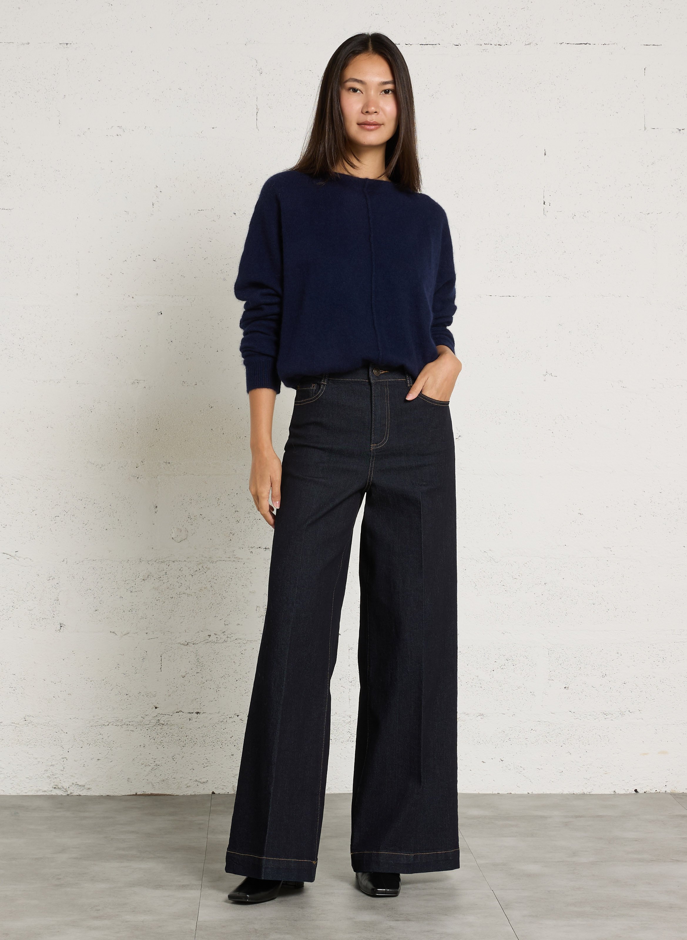 Pull ample col rond BELLEROSE Bleu
