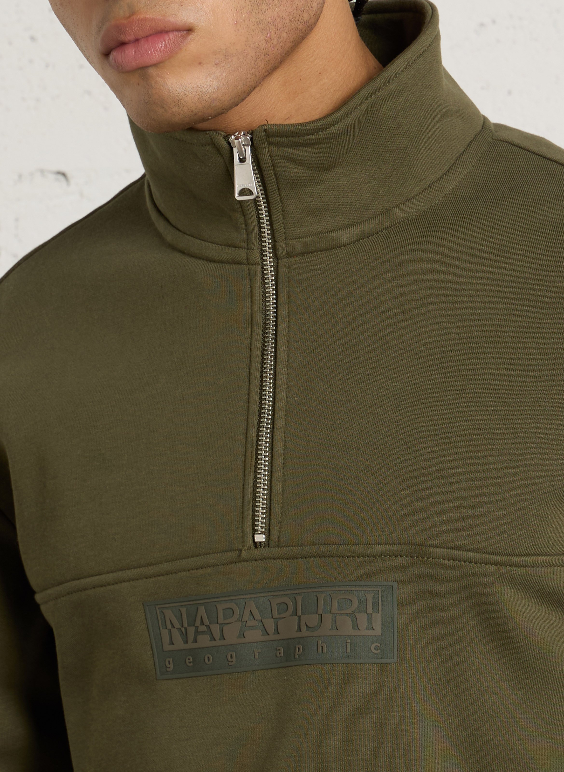 Straight cotton-blend sweater NAPAPIJRI Green
