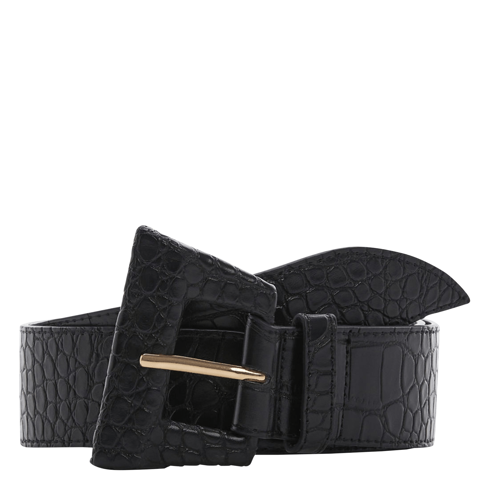 Embossed belt with buckle BlackMANGO