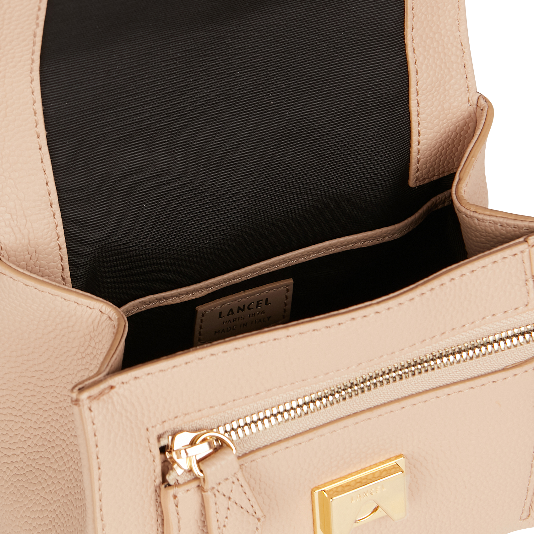 Kleine, nerfleren tas met klep Beige