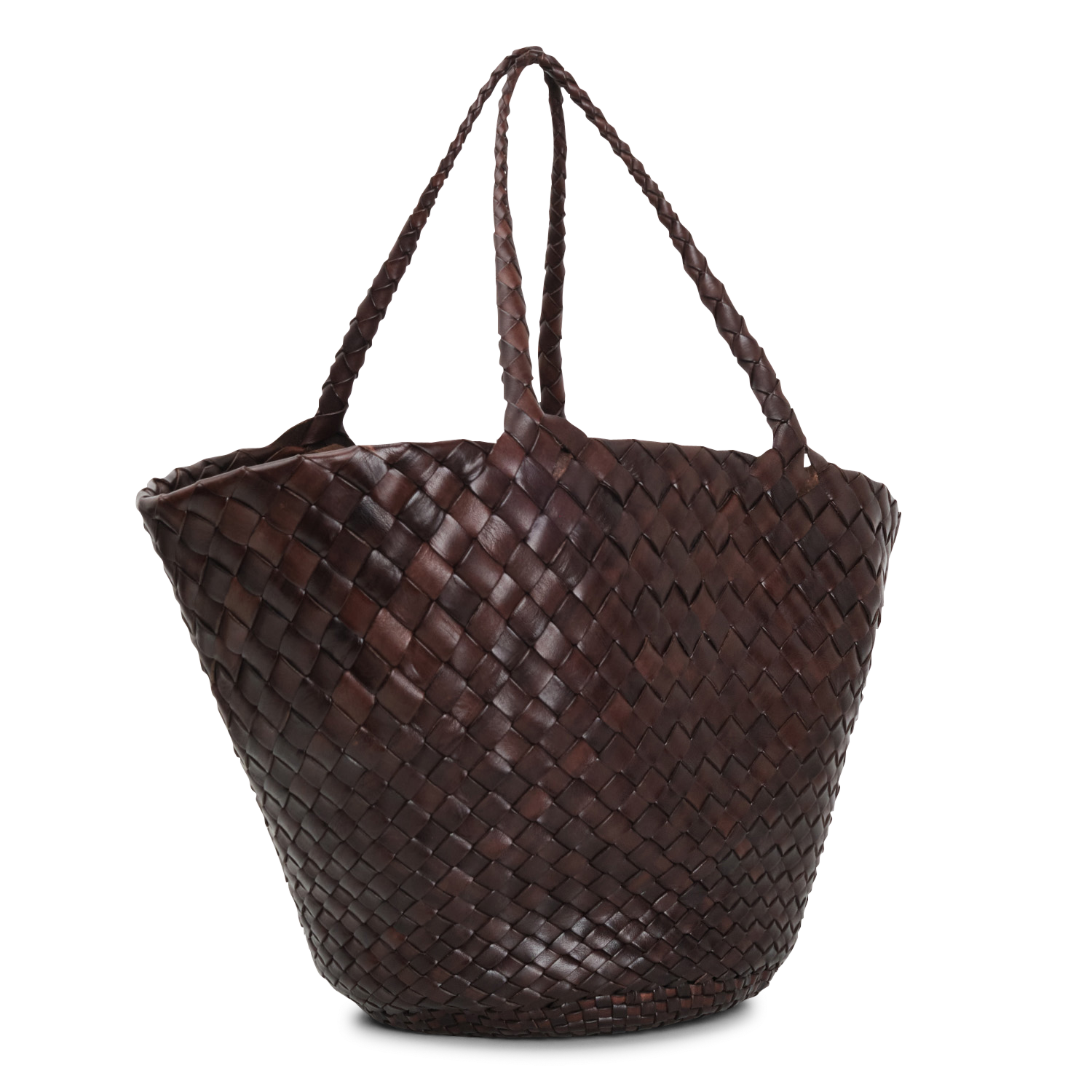 Braided leather basket DRAGON DIFFUSION Brown