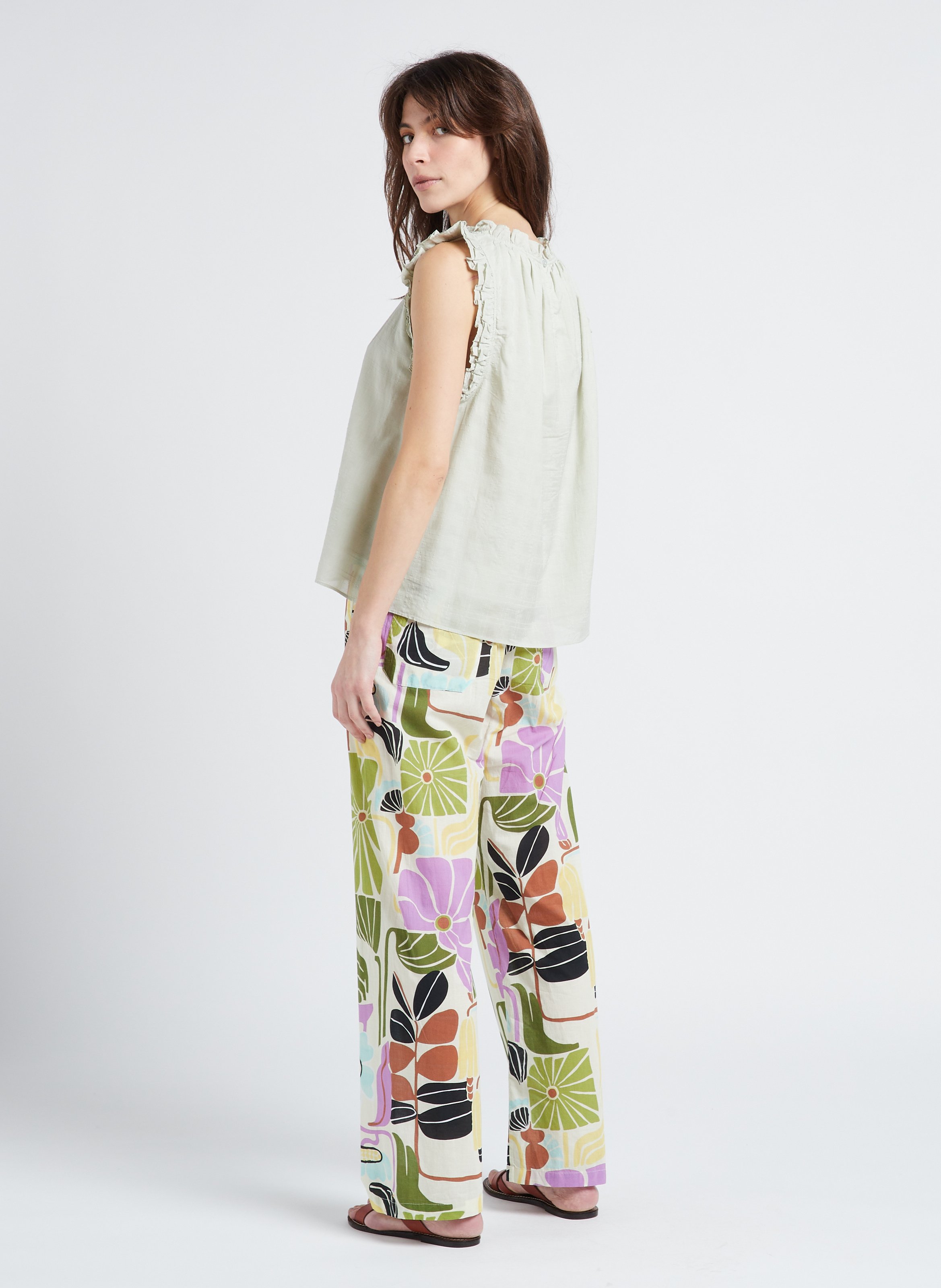 Straight-leg cotton pants BELLEPIECE Multicolored