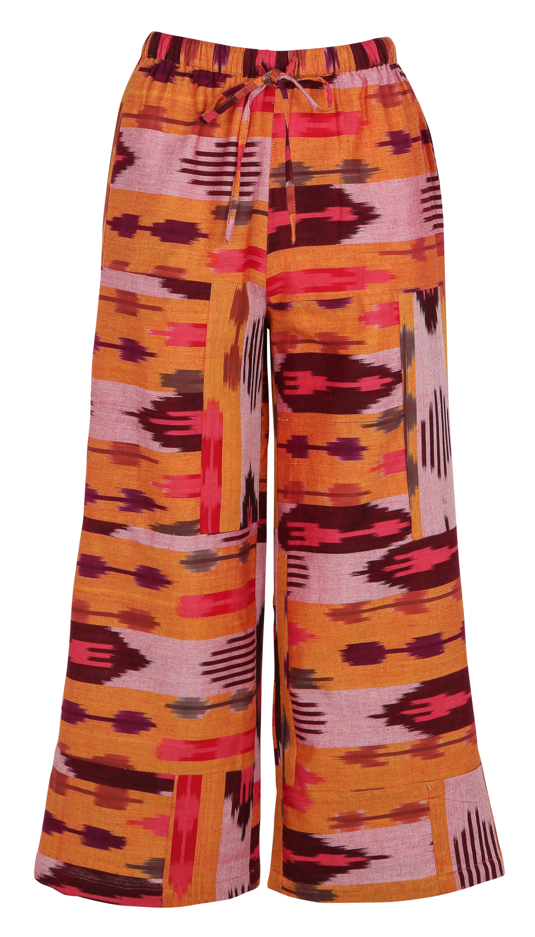Wide jacquard cotton trousers V DE VINSTER Yellow