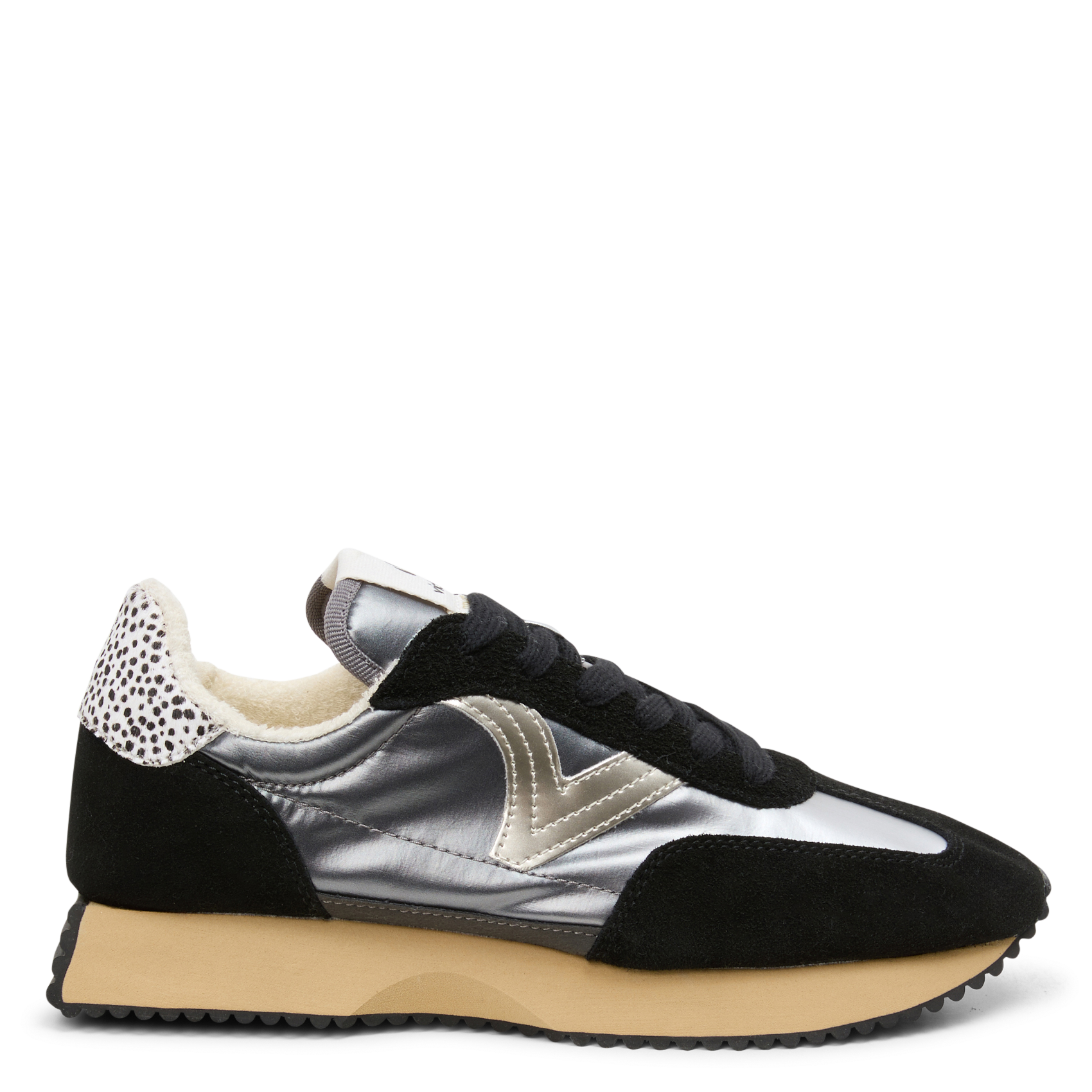 Metallic low trainers VICTORIA Black