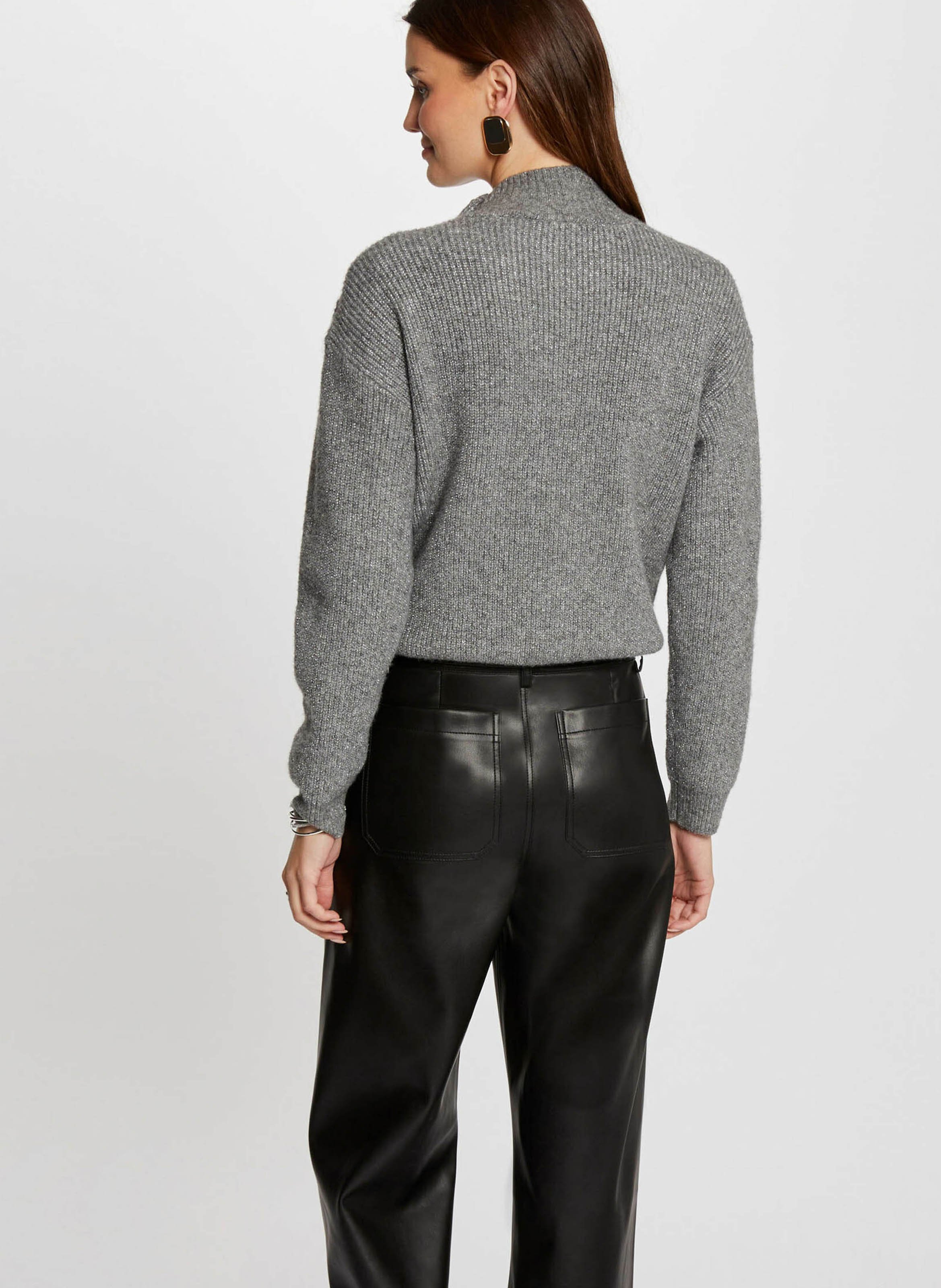 Rechte trui met hoge kraag MORGAN Grijs