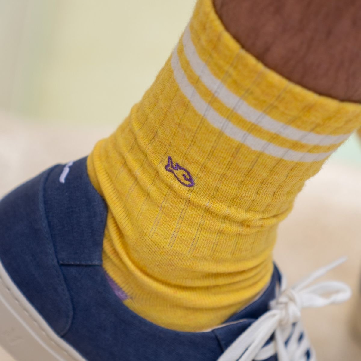Combed Cotton Retro Socks BILLYBELT Yellow