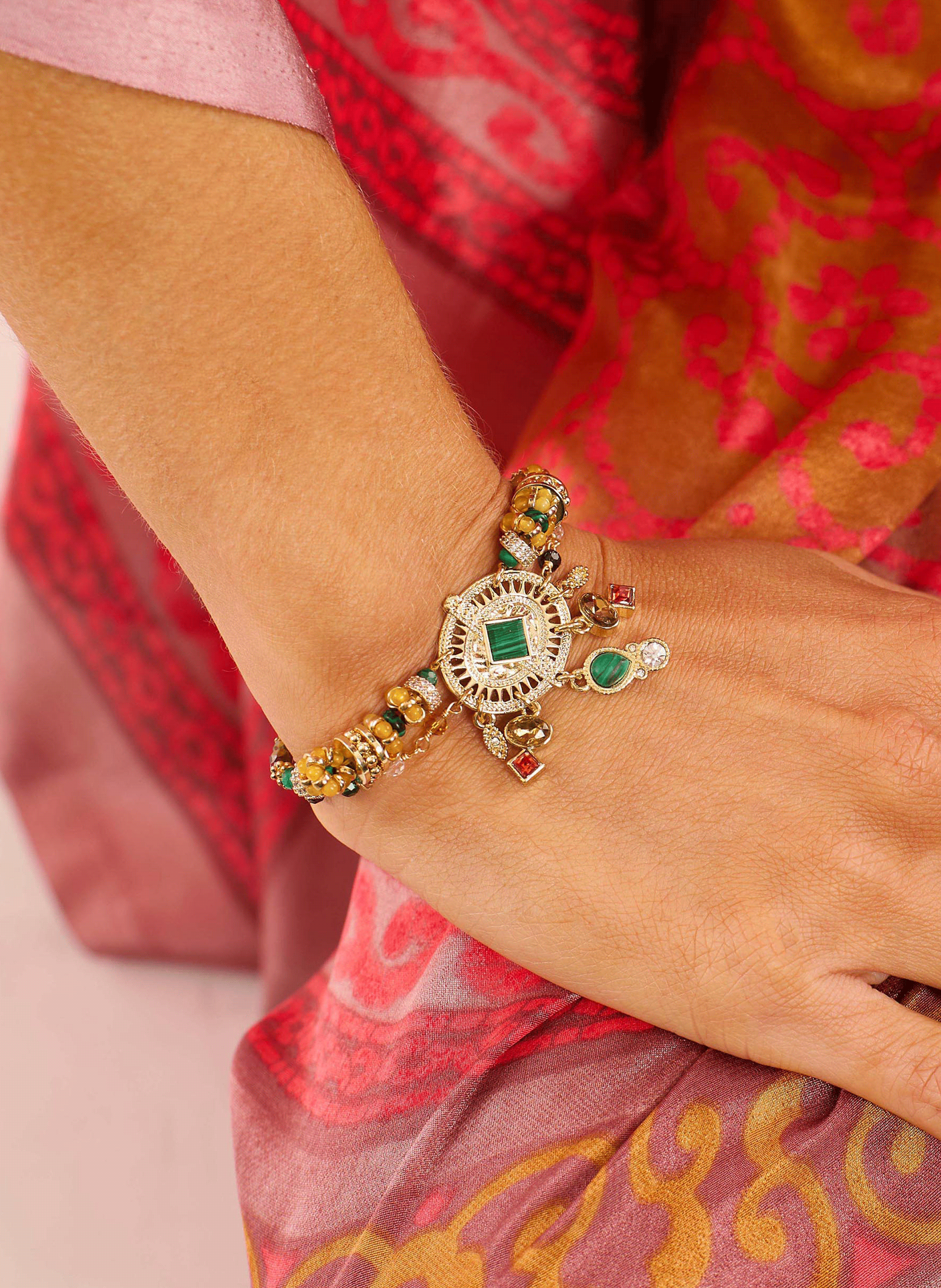 Multilink cuff bracelet with magnetic clasp HIPANEMA Golden