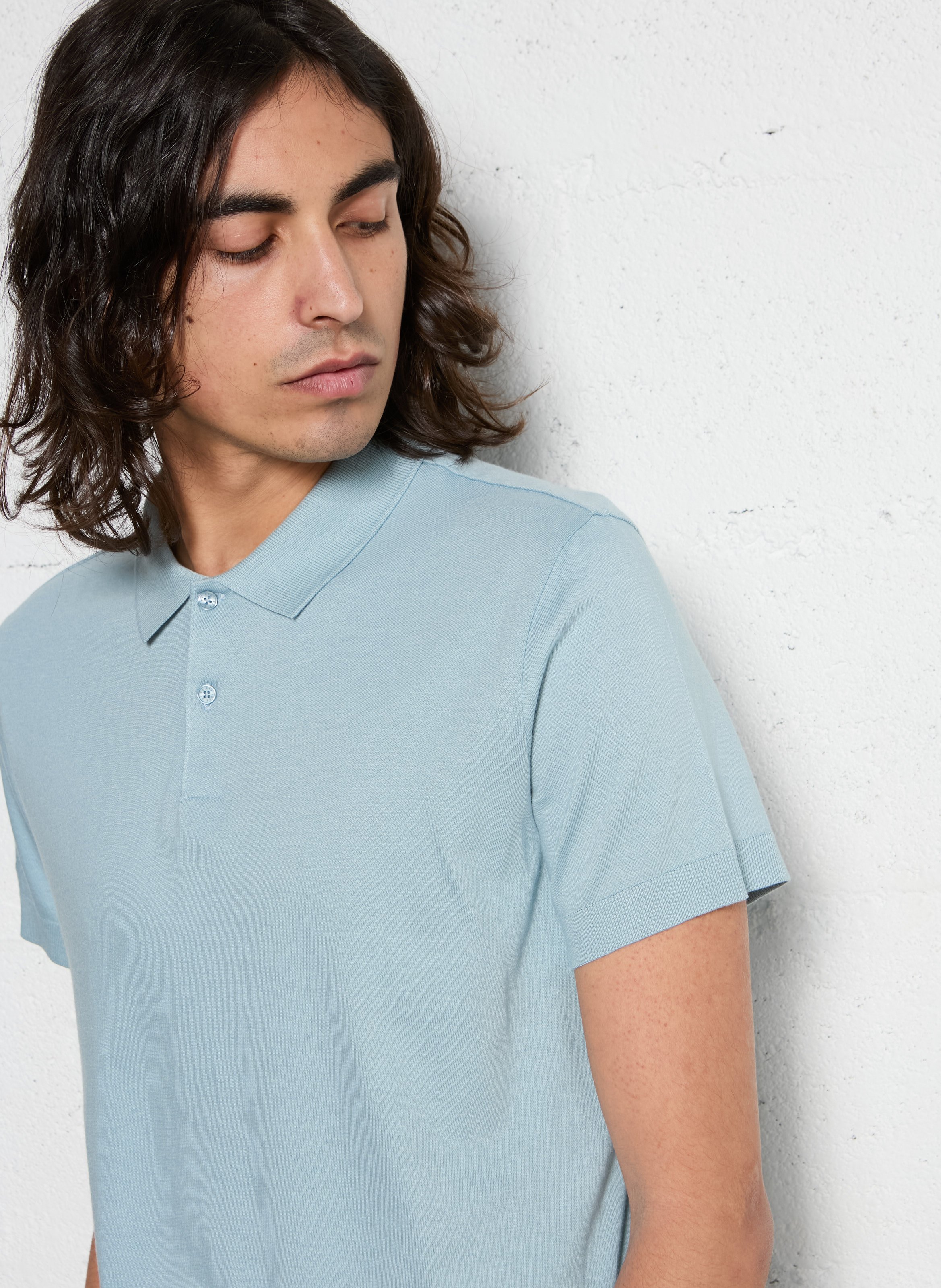 Polo regular-fit en coton mélangé IKKS Bleu