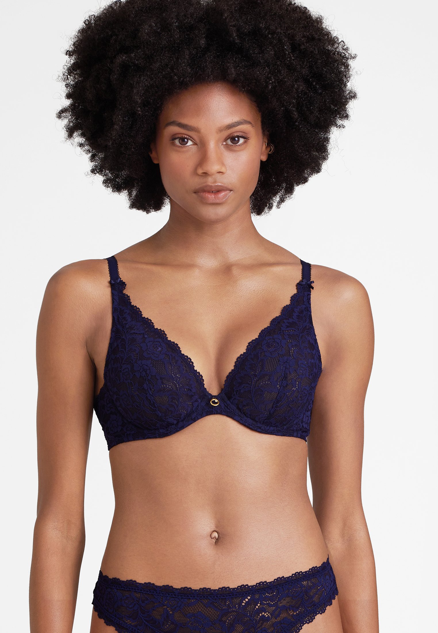 A la Folie kohl black underwired triangle bra AUBADE Blue