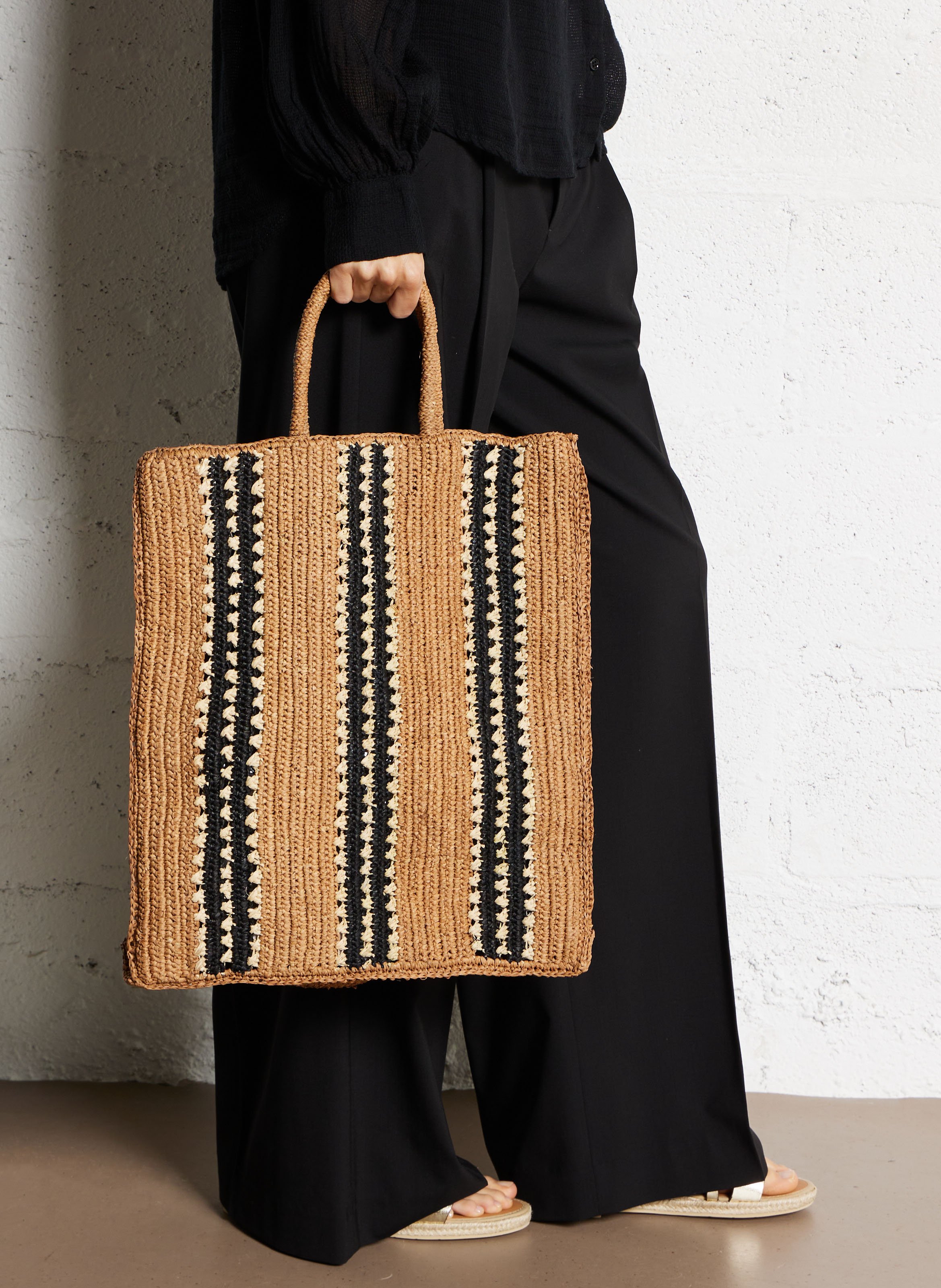 Raffia tote bag CAMALYA Beige