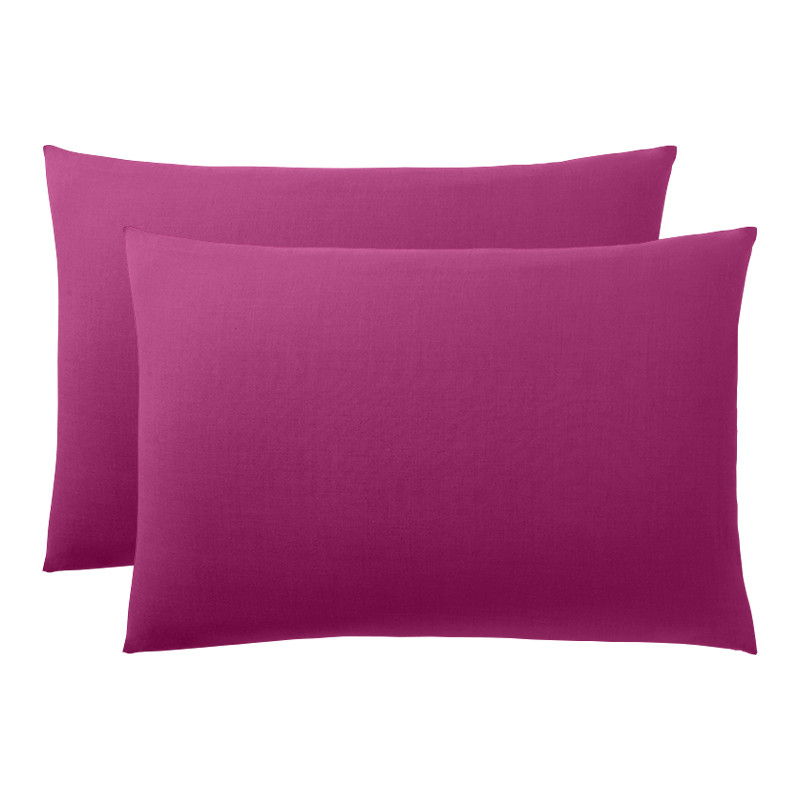 Cotton percale pillow case COTON PUR Pink