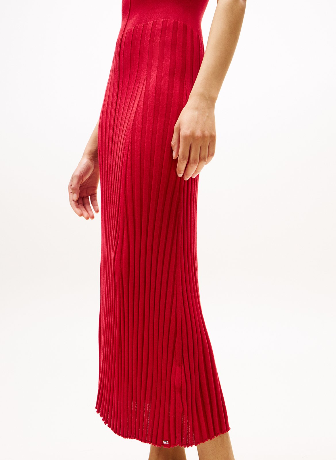 Robe midi col rond TOMMY HILFIGER Rouge