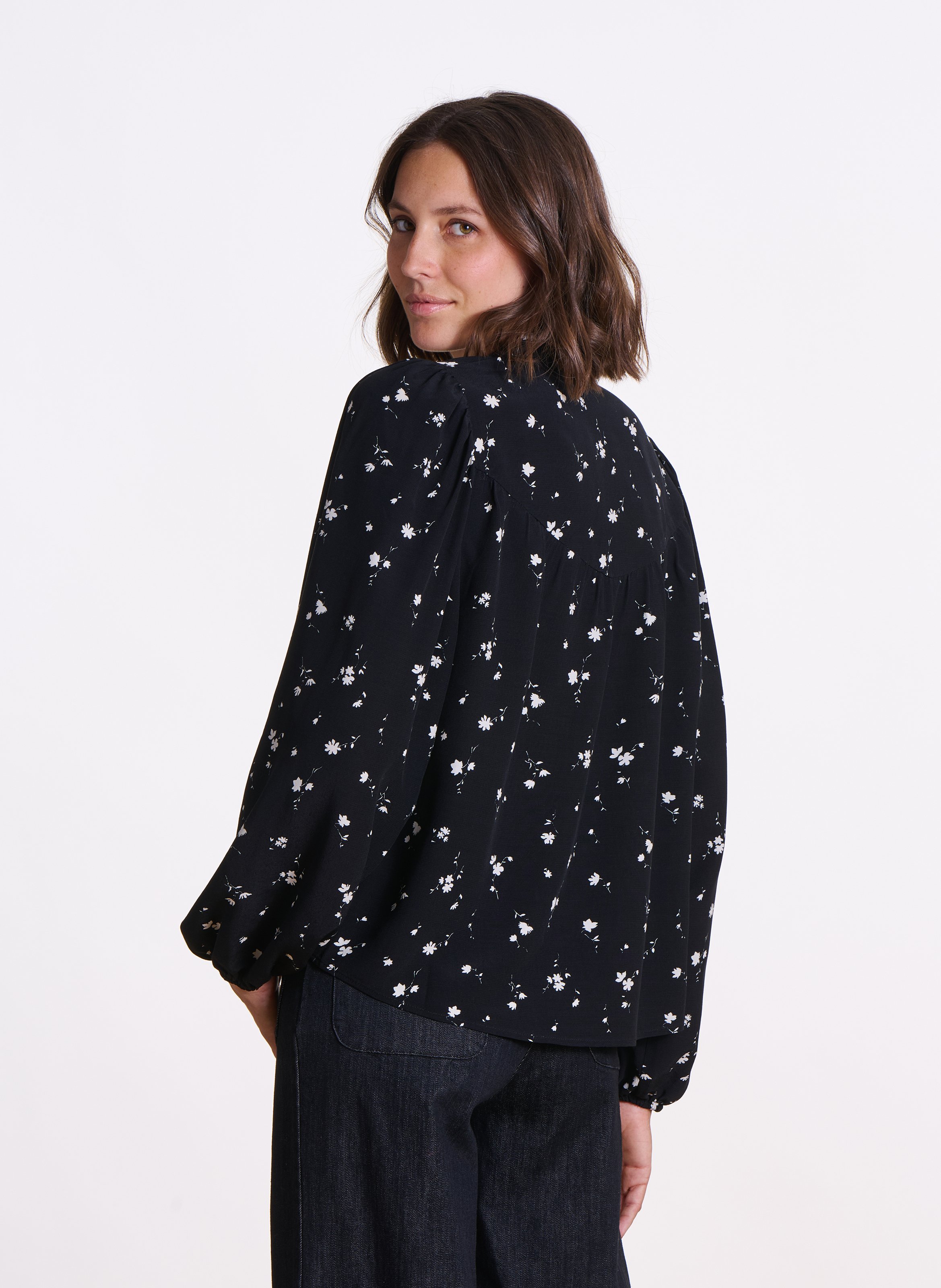 Chemise oversize imprimée LA FEE MARABOUTEE Noir