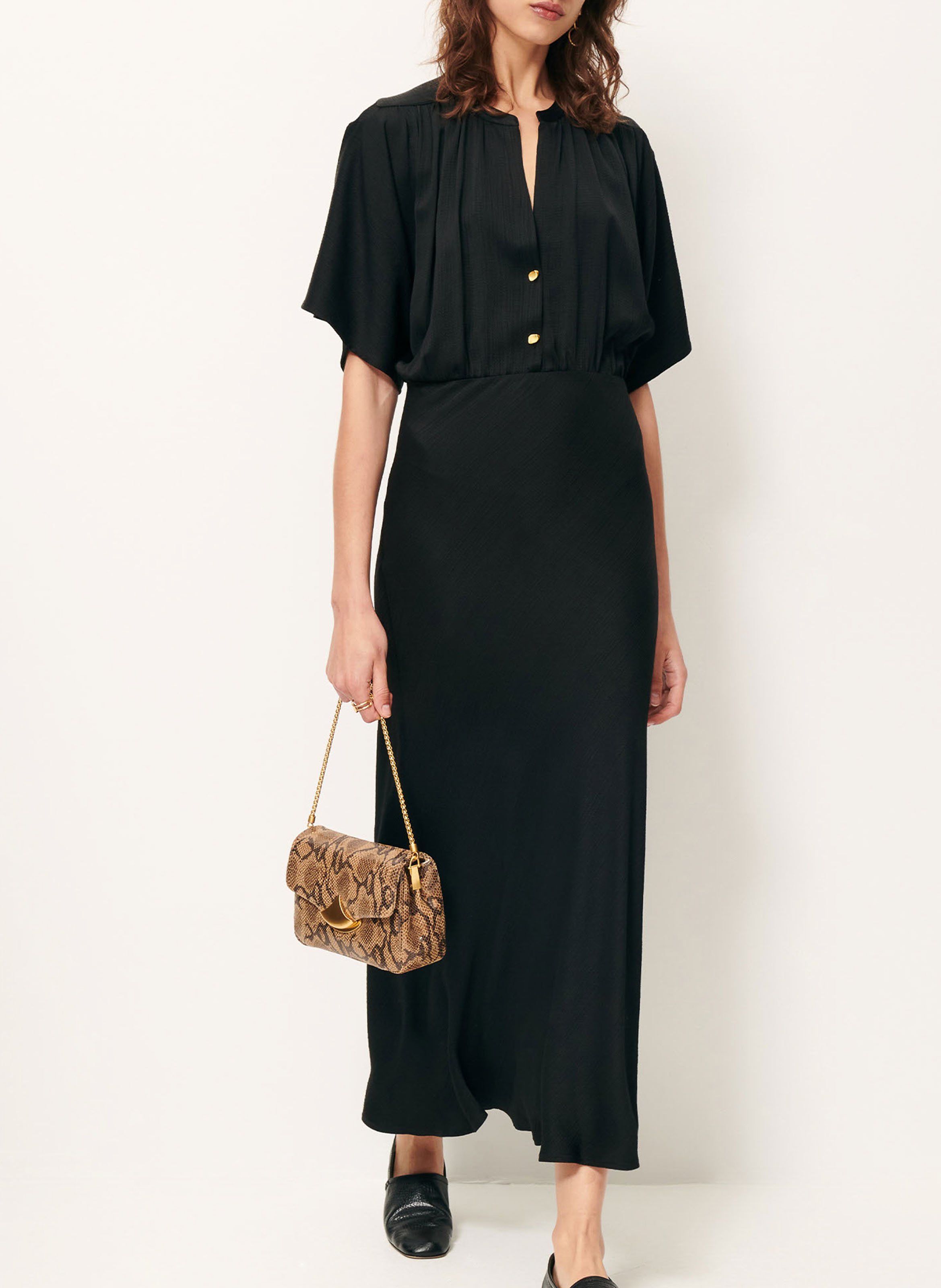 Robe longue col rond  SESSUN Noir