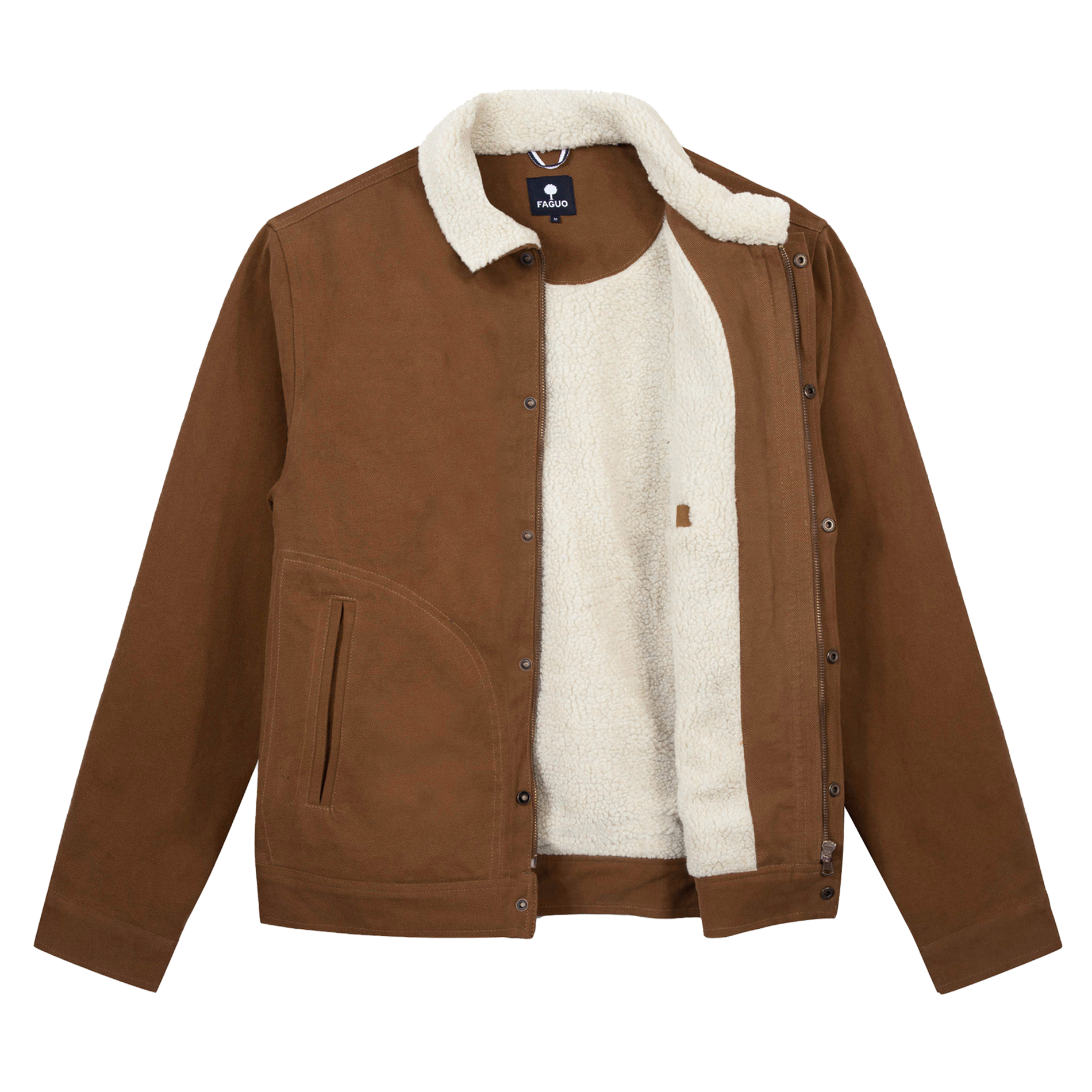 Veste col en sherpa FAGUO Marron