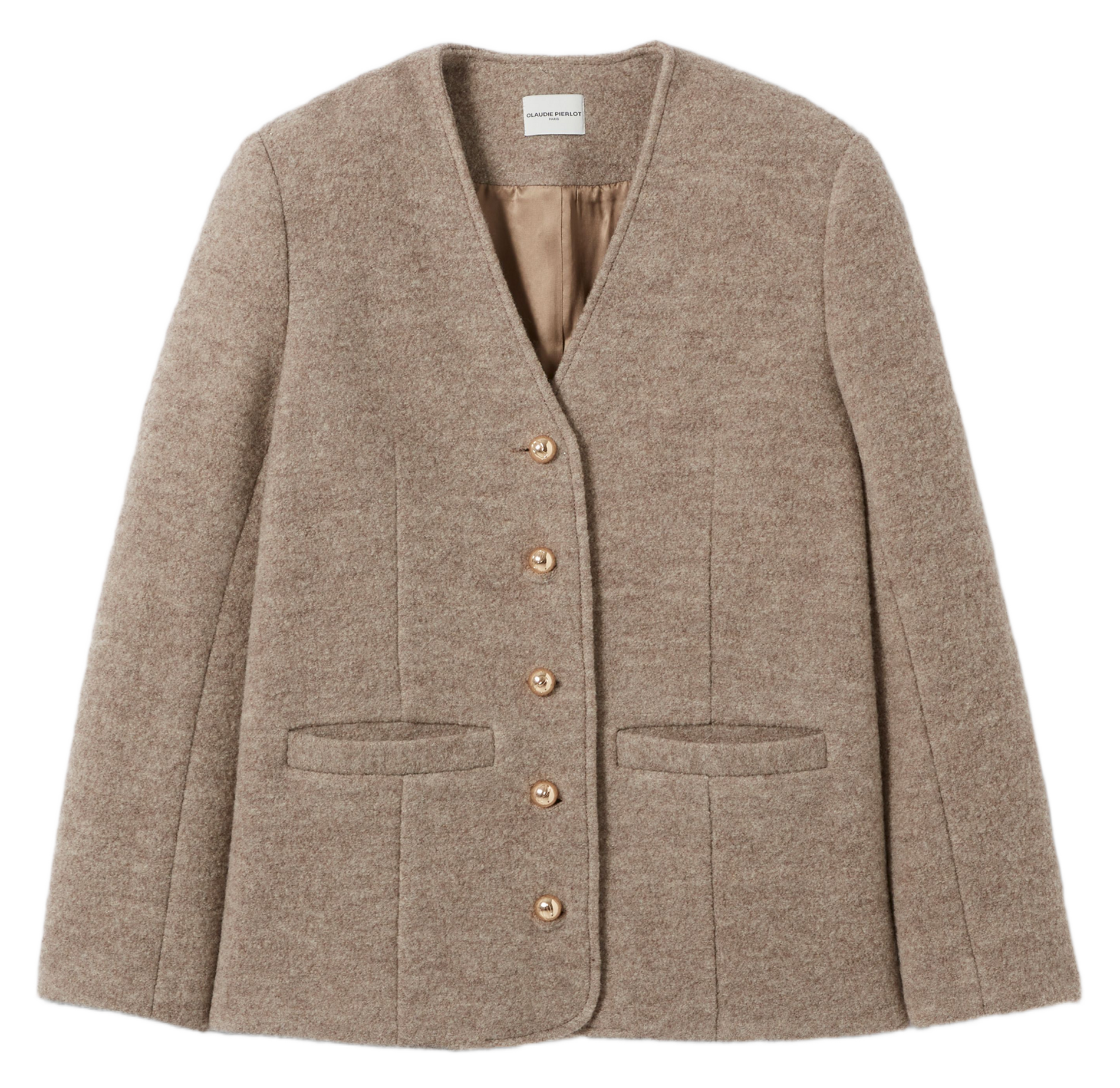 Veste droite en laine CLAUDIE PIERLOT Beige