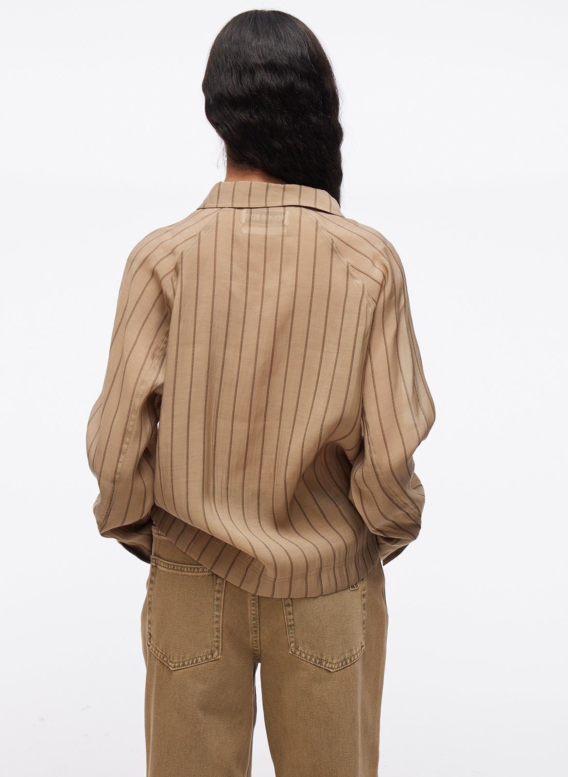 Classic collar striped shirt ROUGE EDIT Brown