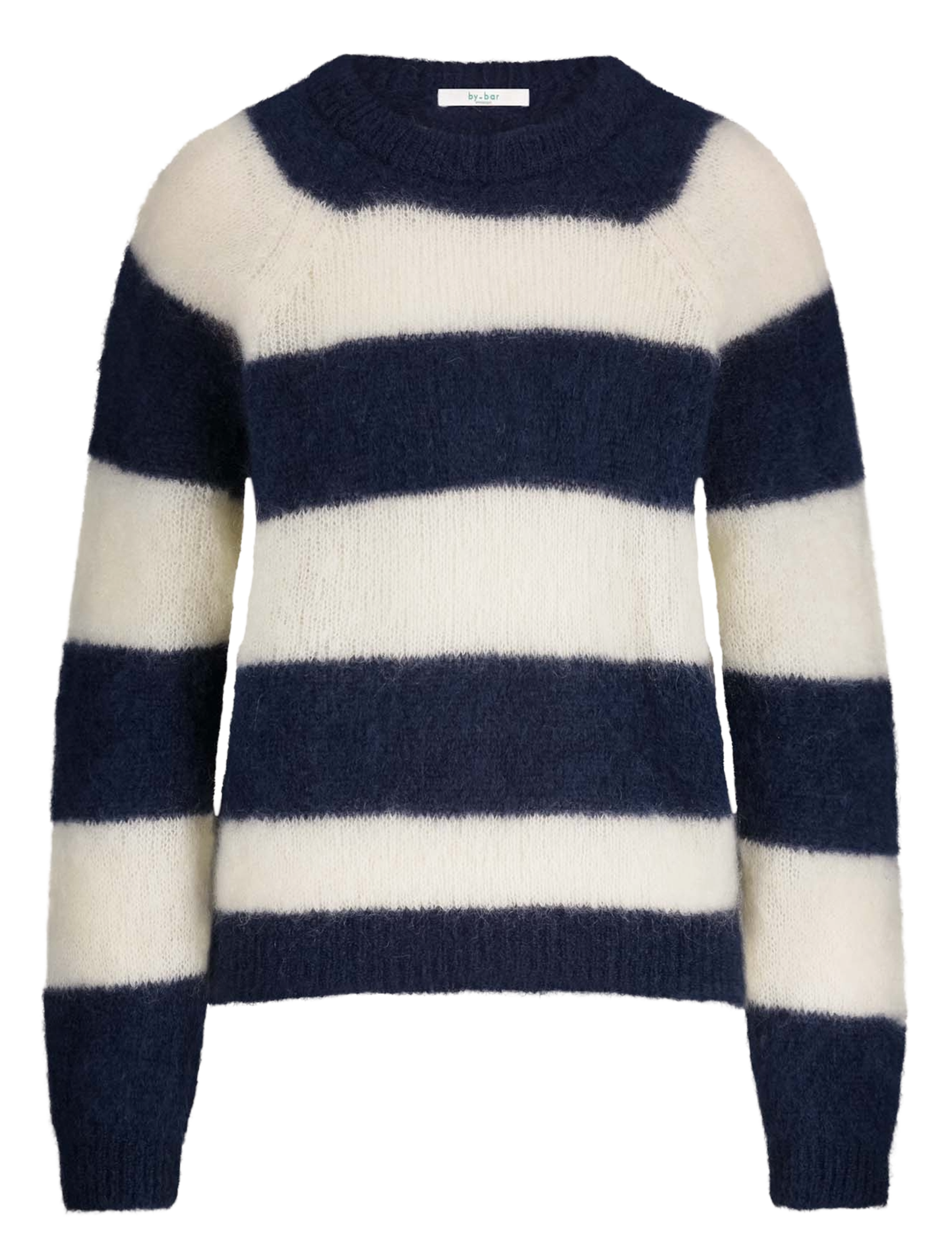 Effen trui van wolmix met lange mouwen en kant BY BAR Blauw