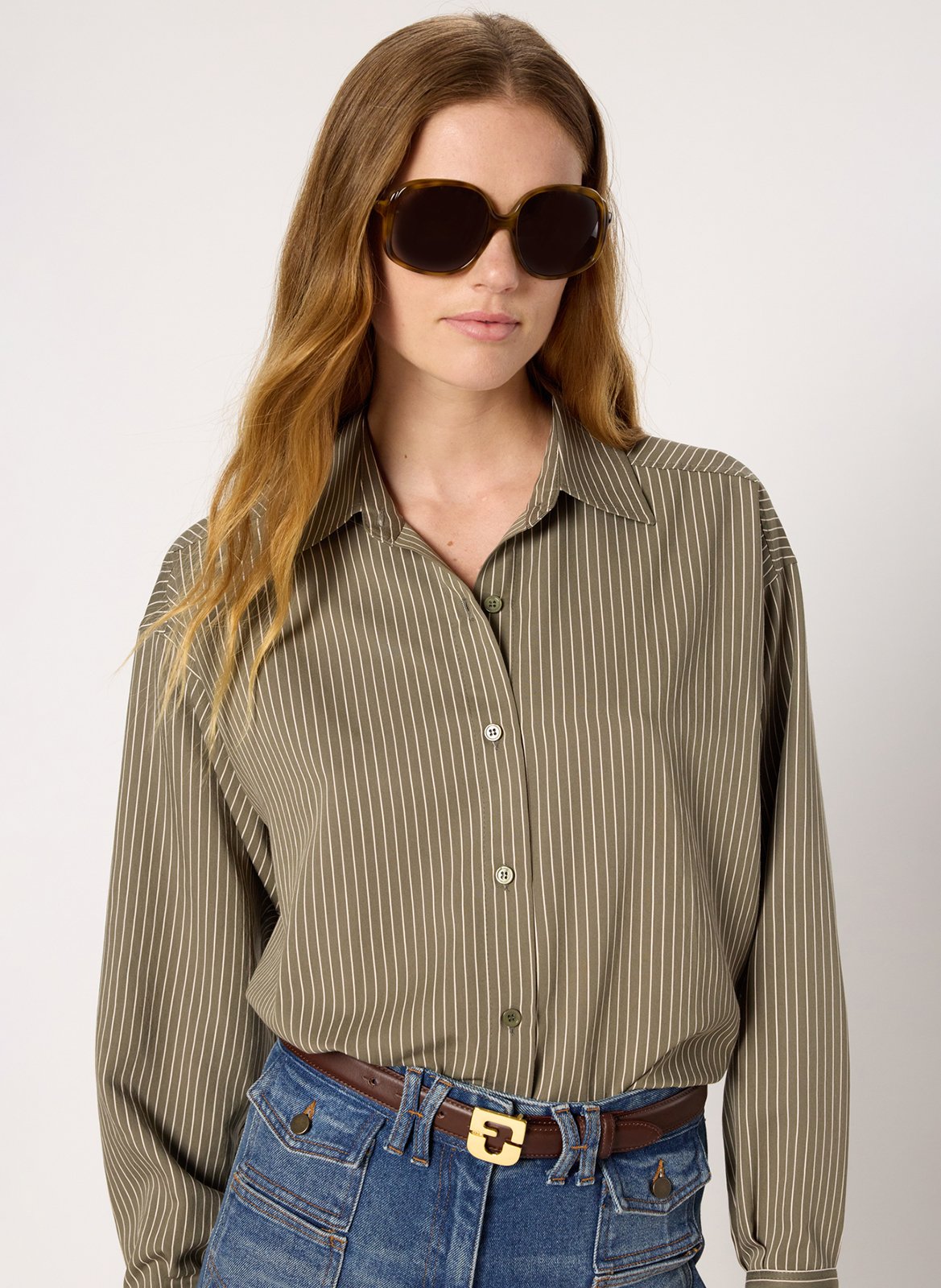 Chemise oversize rayée GERARD DAREL Kaki