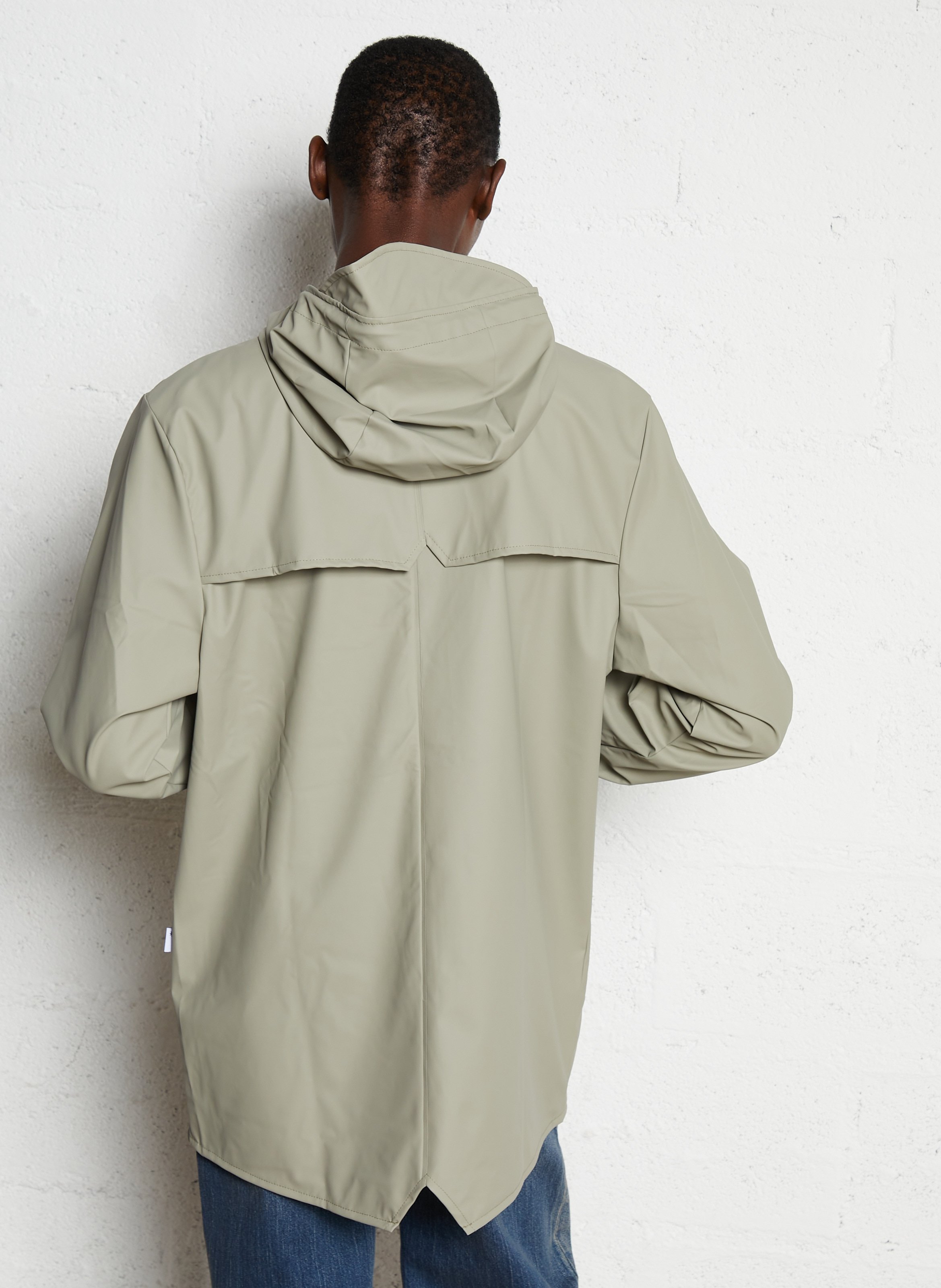 Hooded waterproof windbreaker RAINS Green