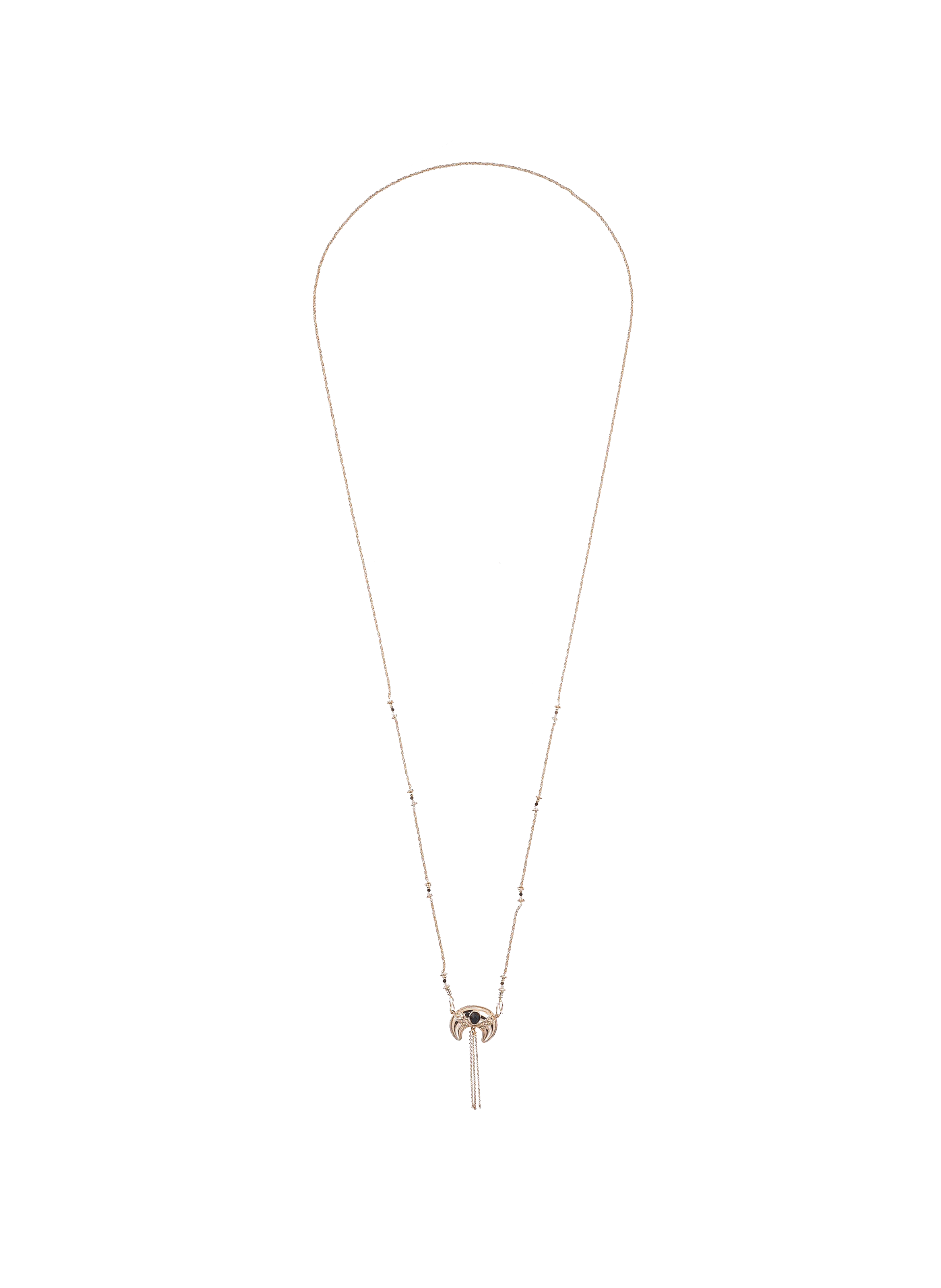 Long chain necklace with moon pendant HIPANEMA Black