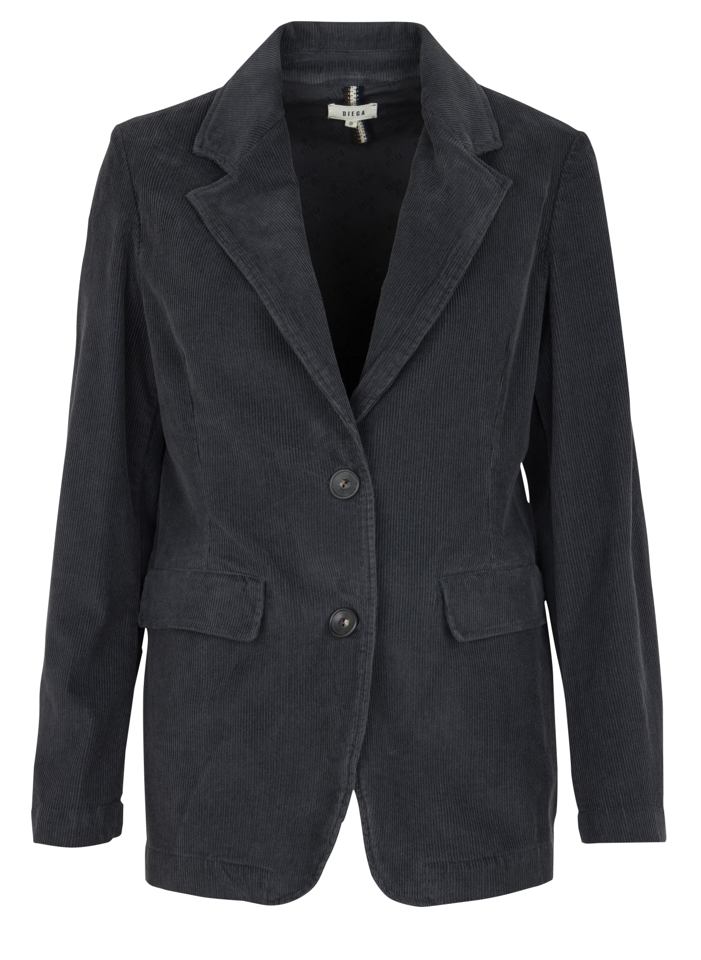 Veste ajustée col tailleur en velours côtelé DIEGA Bleu