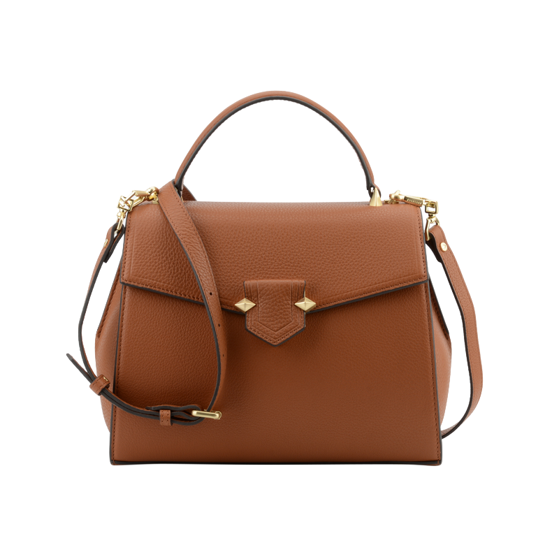 Handbag - cowhide leather POURCHET Brown