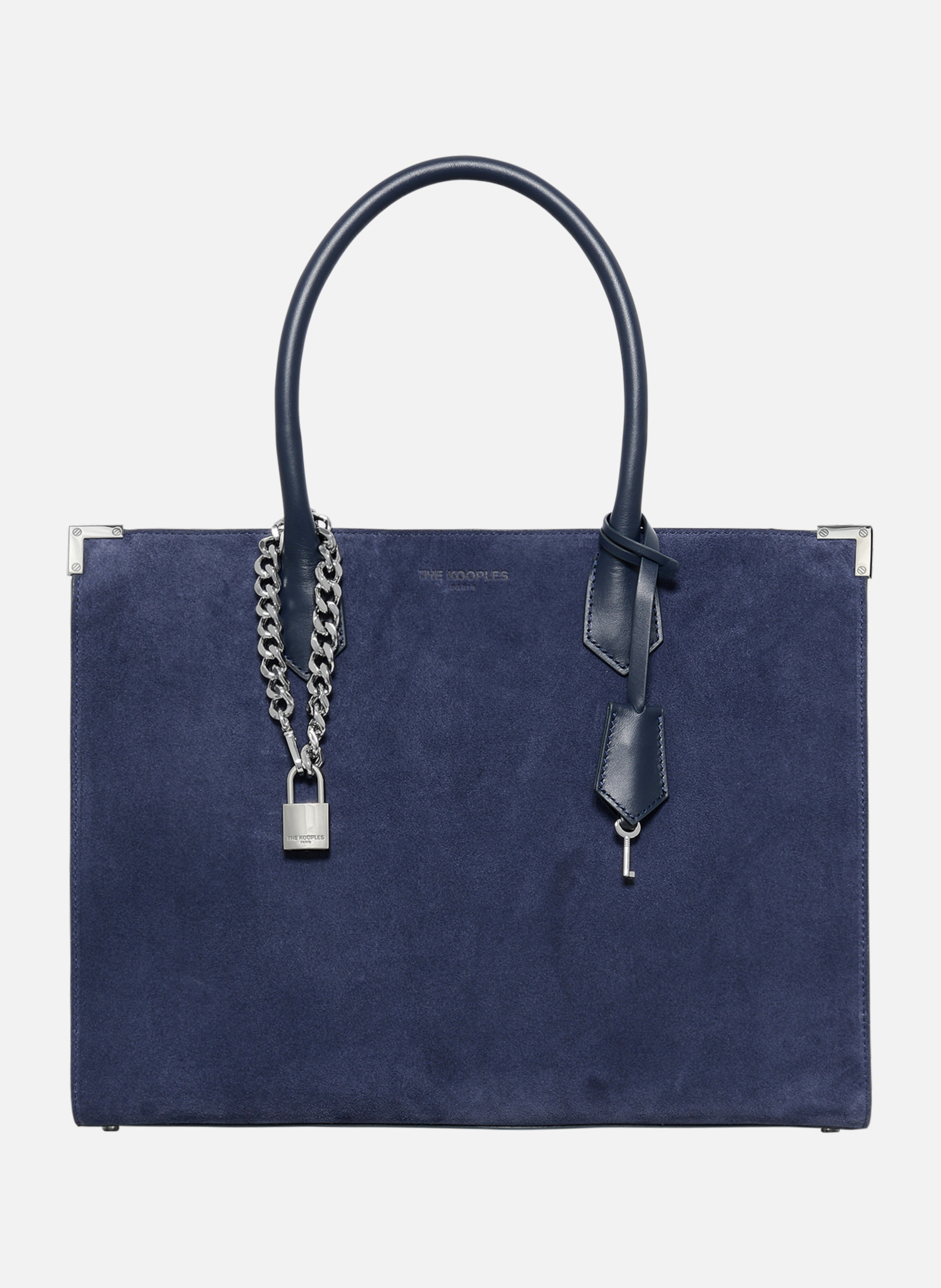 Ming L suede tote bag  Bleu marine