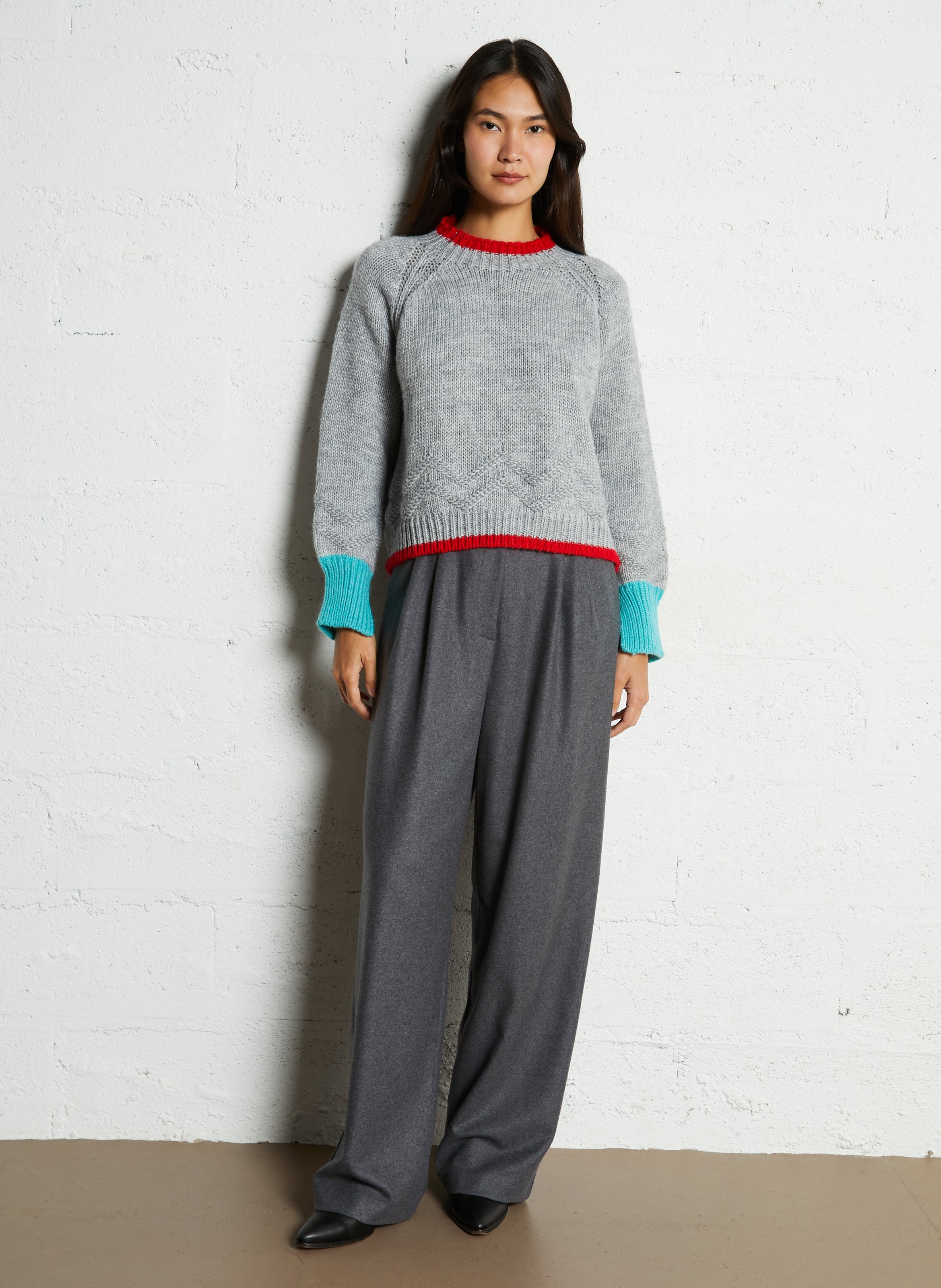 Oversize-Pullover mit Stehkragen DR BLOOM Silber
