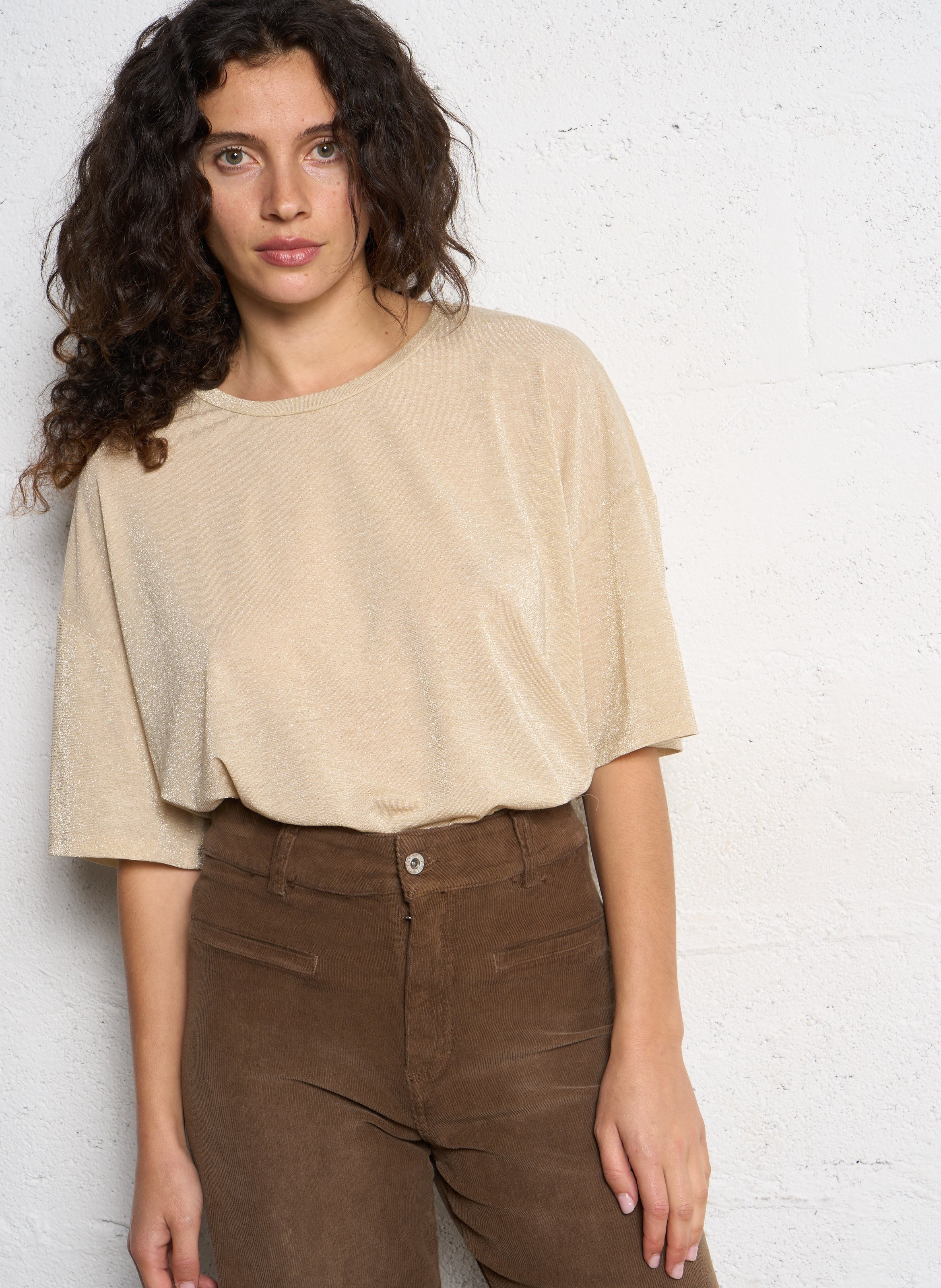 Tee-shirt fluide ample pailleté PLEASE