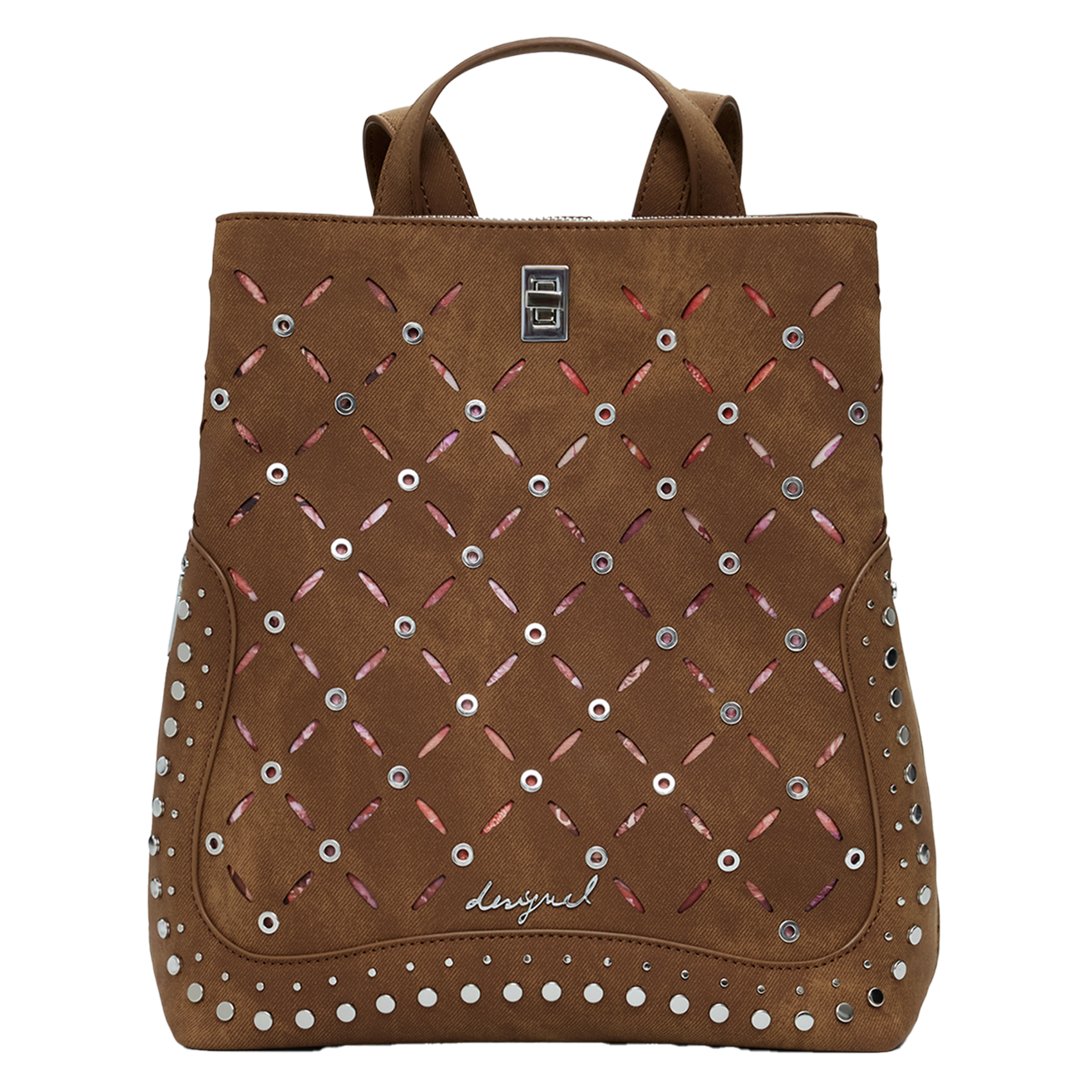 Sac à dos clouté DESIGUAL Marron