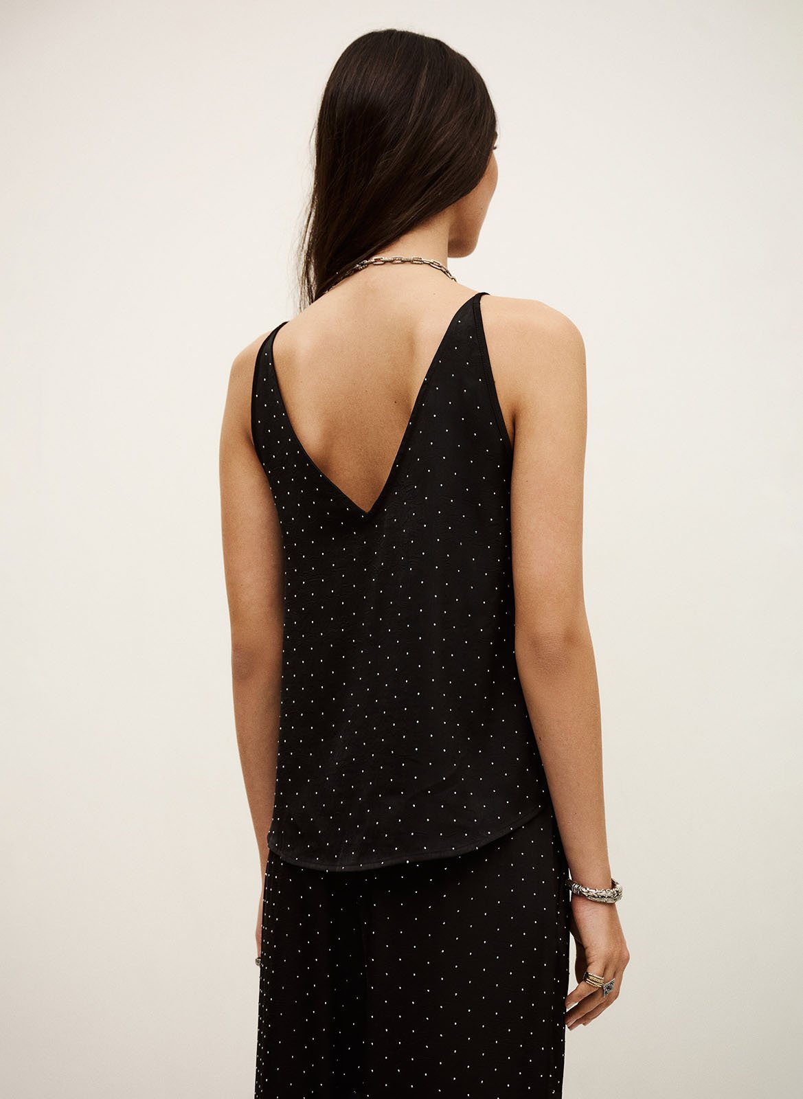 Recht topje met studs BA&SH Zwart