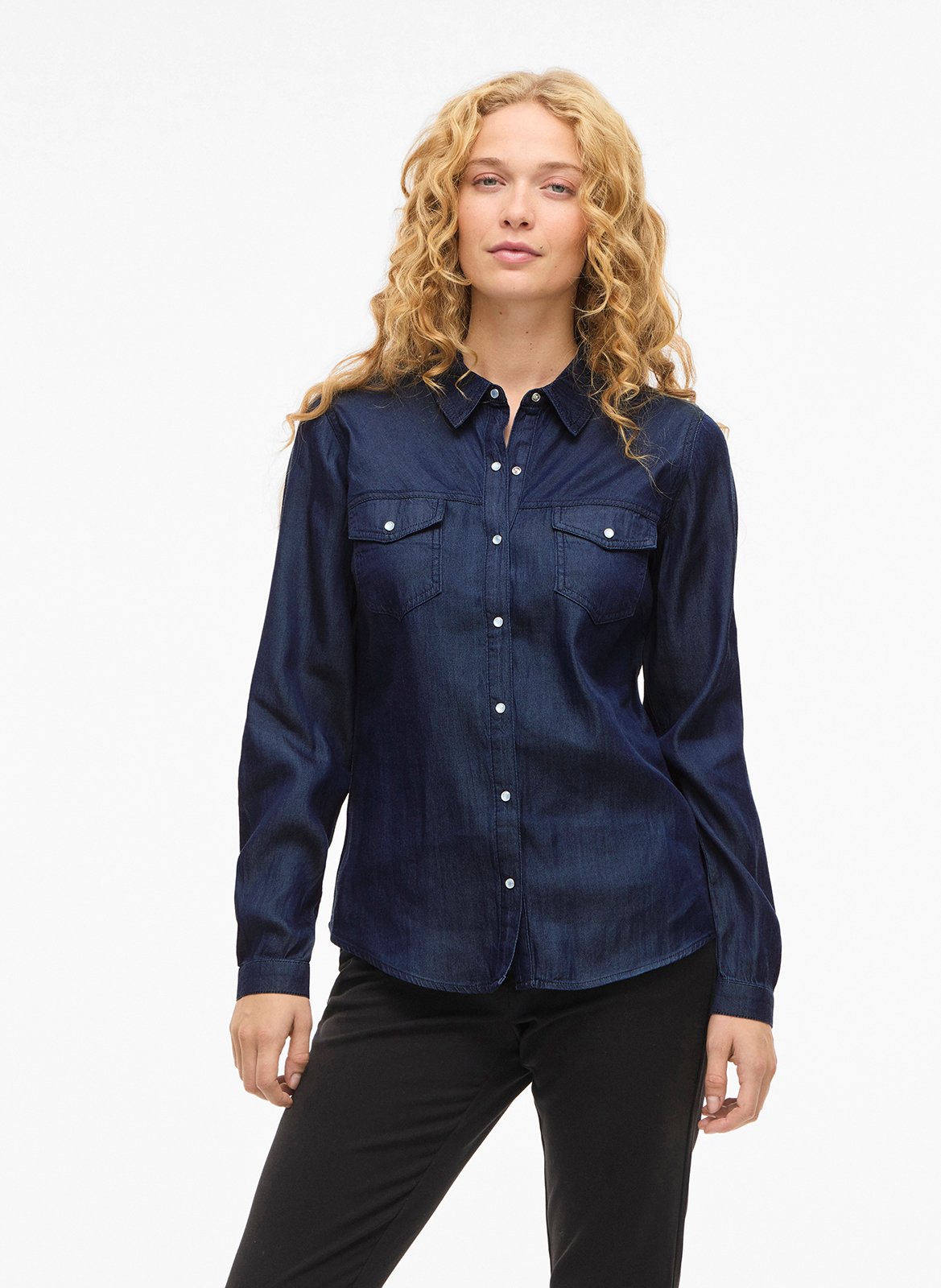 Gerade geschnittene Bluse VILA Blau