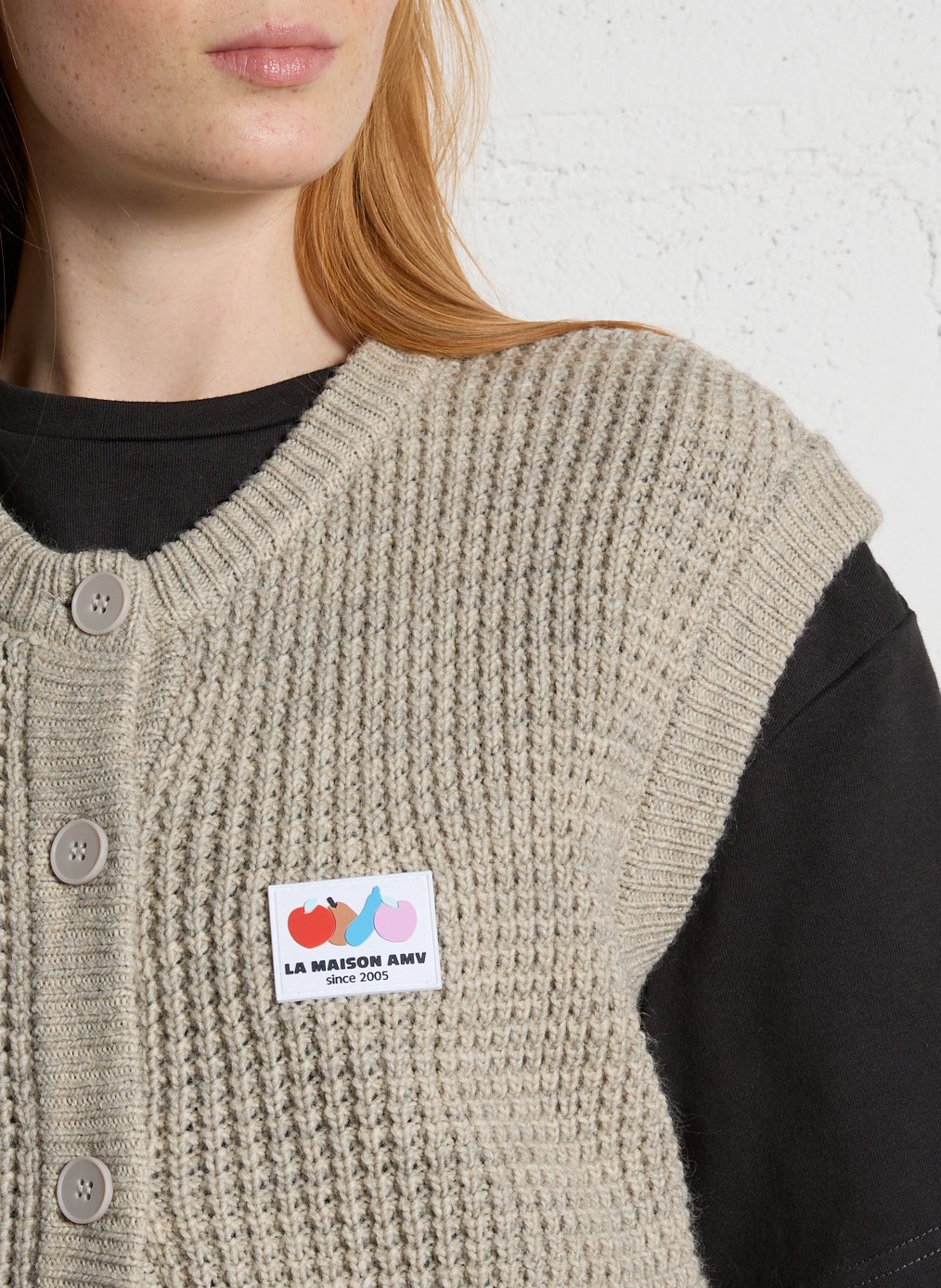 Knit gilet AMERICAN VINTAGE Grey