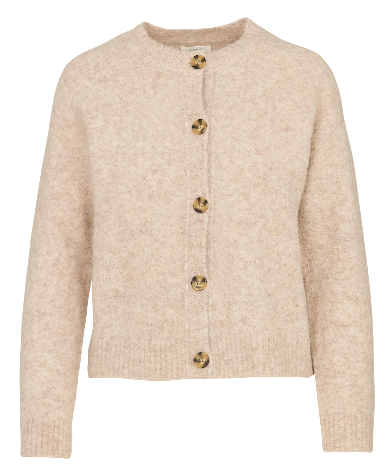 Gilet droit col rond en laine de yack mélangée HARTFORD Beige