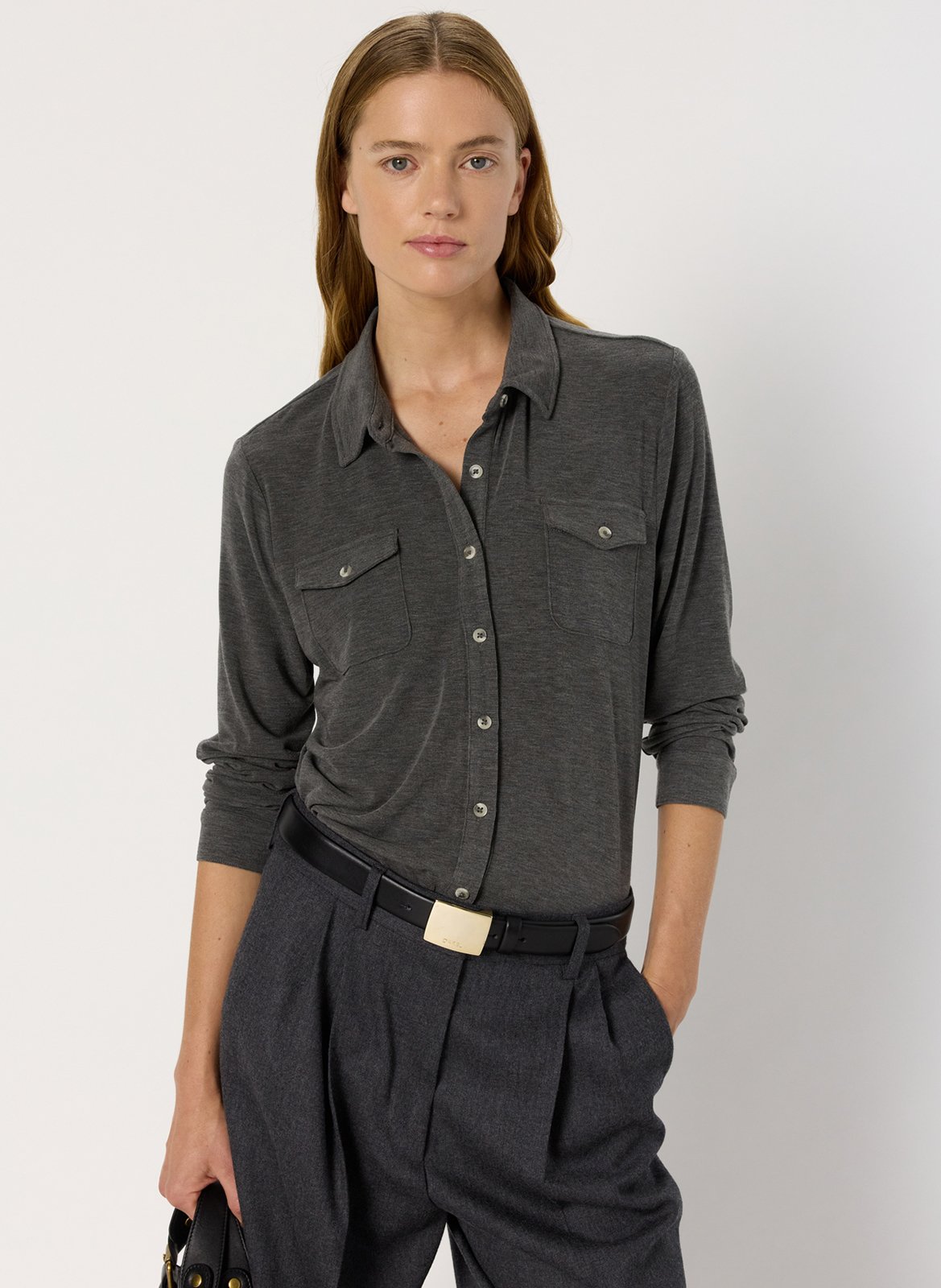 Chemise droite en jersey GERARD DAREL Gris