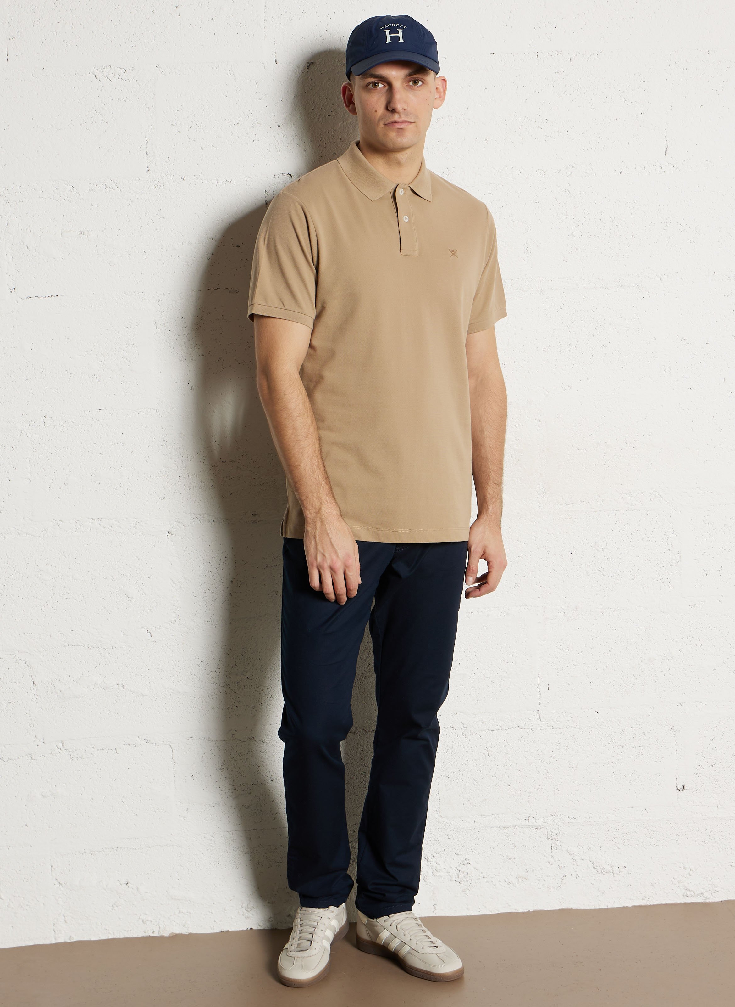 Polo met korte mouwen en een effen logo HACKETT Bruin