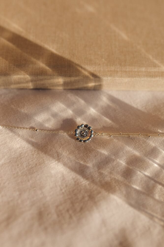 THÉIA - fine gold-plated flower bracelet MONSIEUR SIMONE Silver