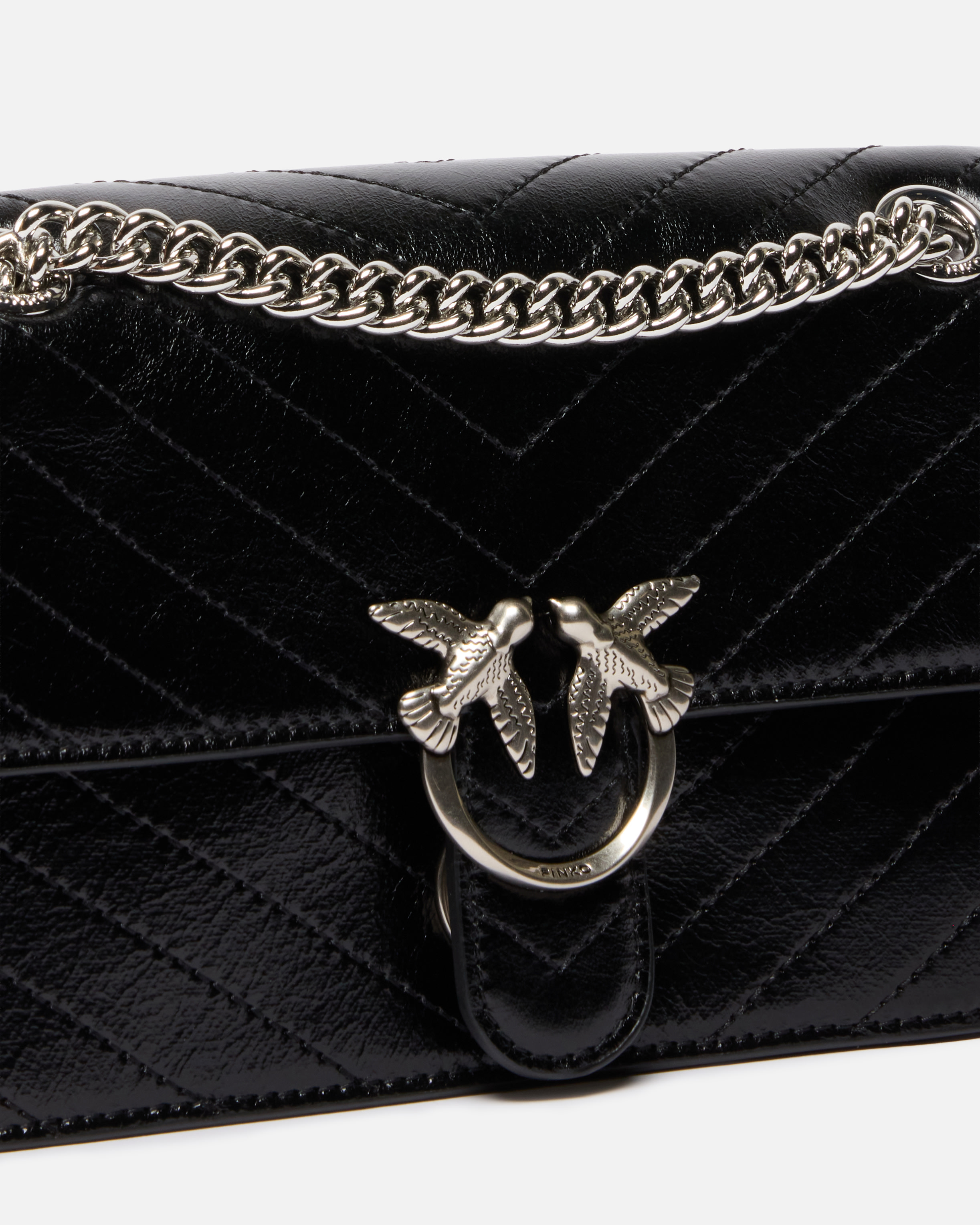 Small handbag mini love bag one light in chevron leather PINKO Multicolored