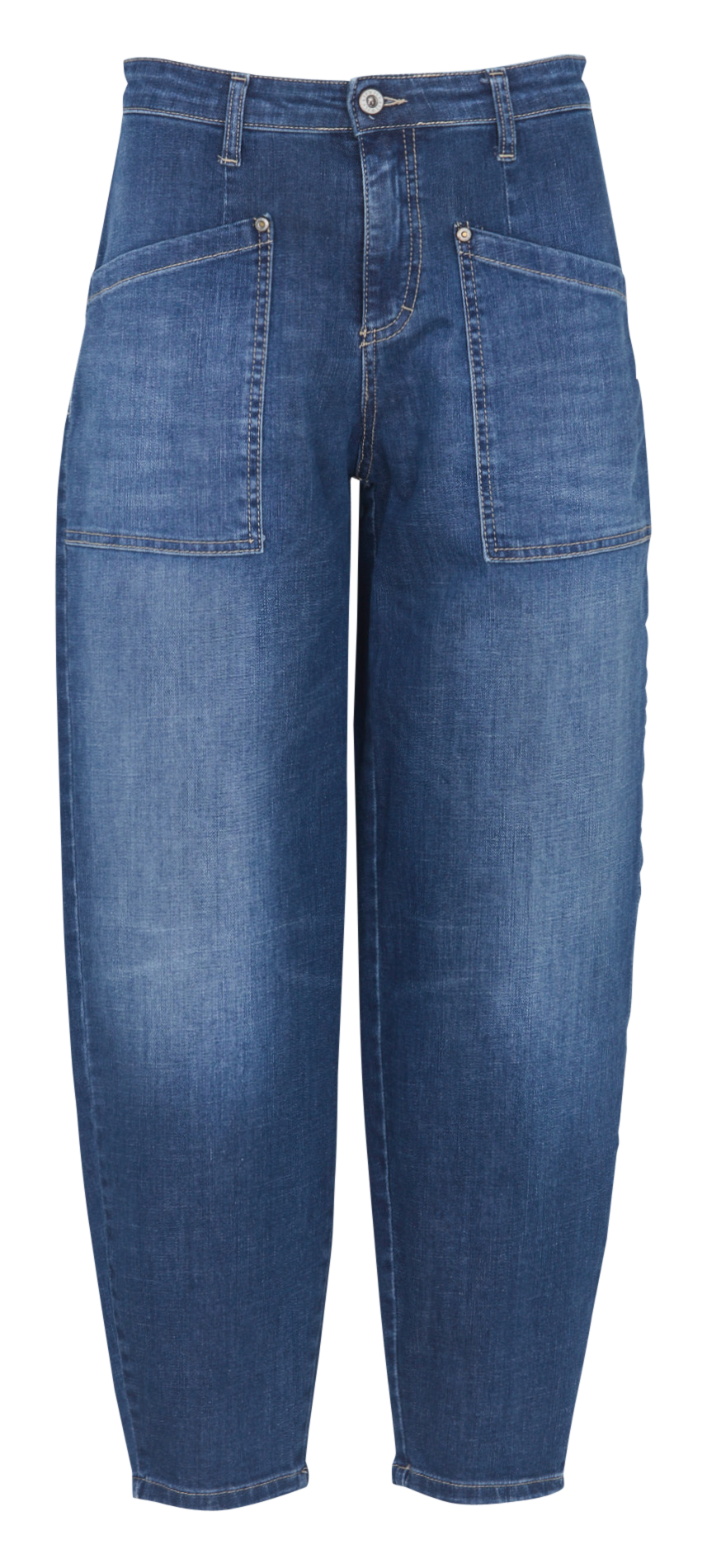 Broek met wijde pijpen van gemengd katoen PLEASE Blauw