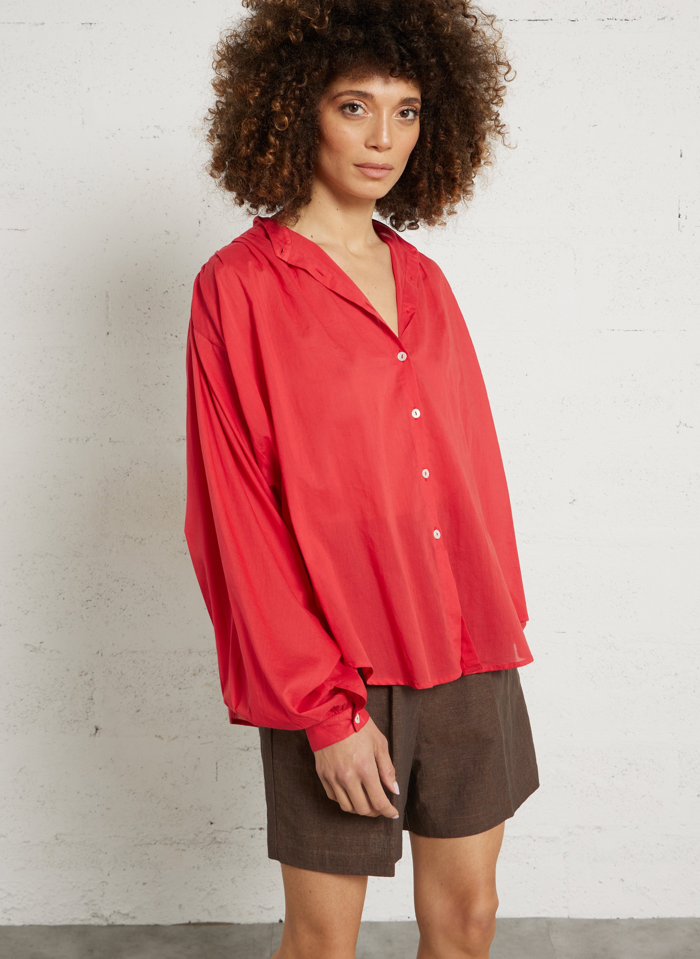 Cotton shirt MES DEMOISELLES Red