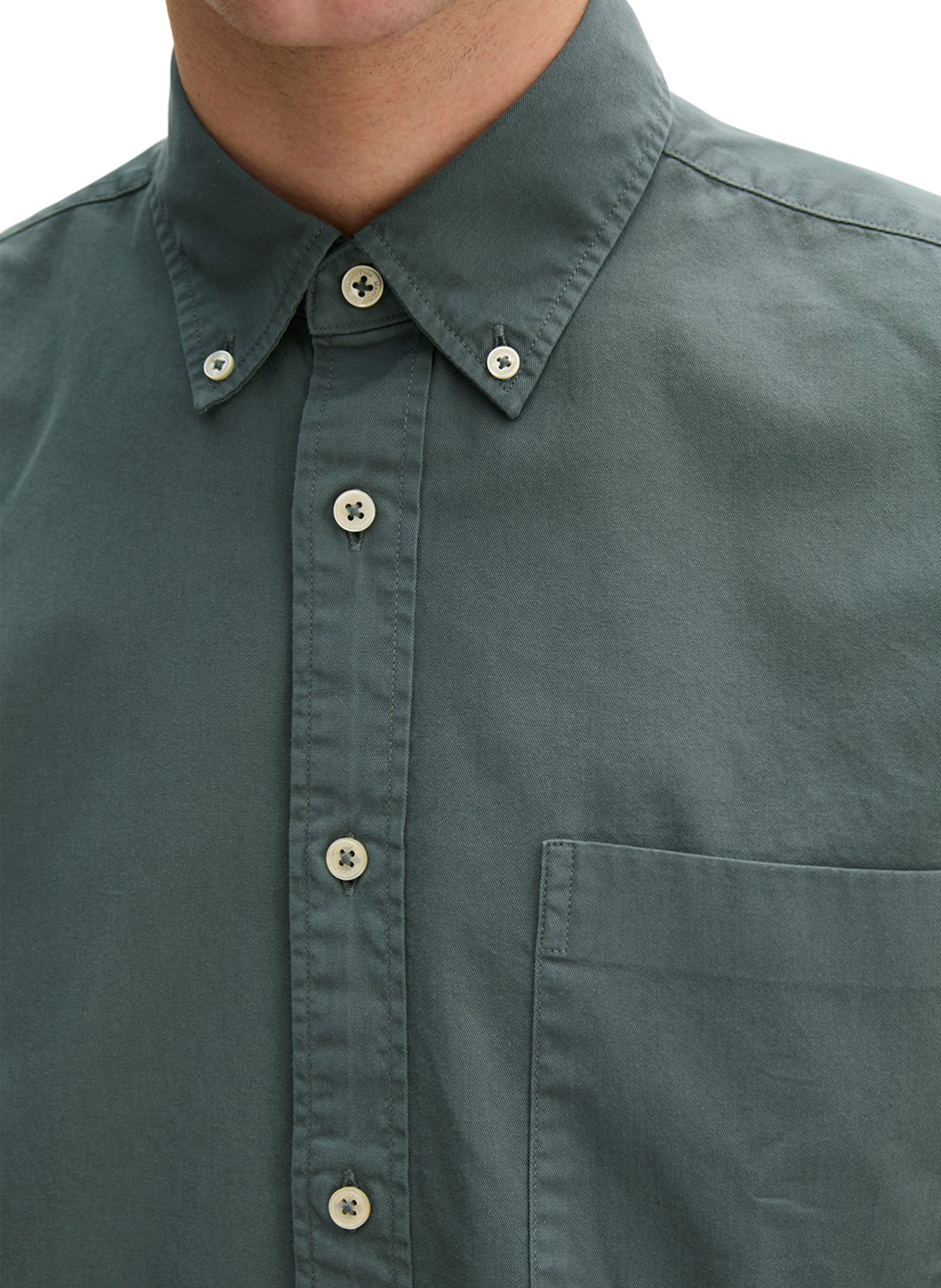 Einfarbiges Hemd aus Baumwolle MARC O'POLO Grun