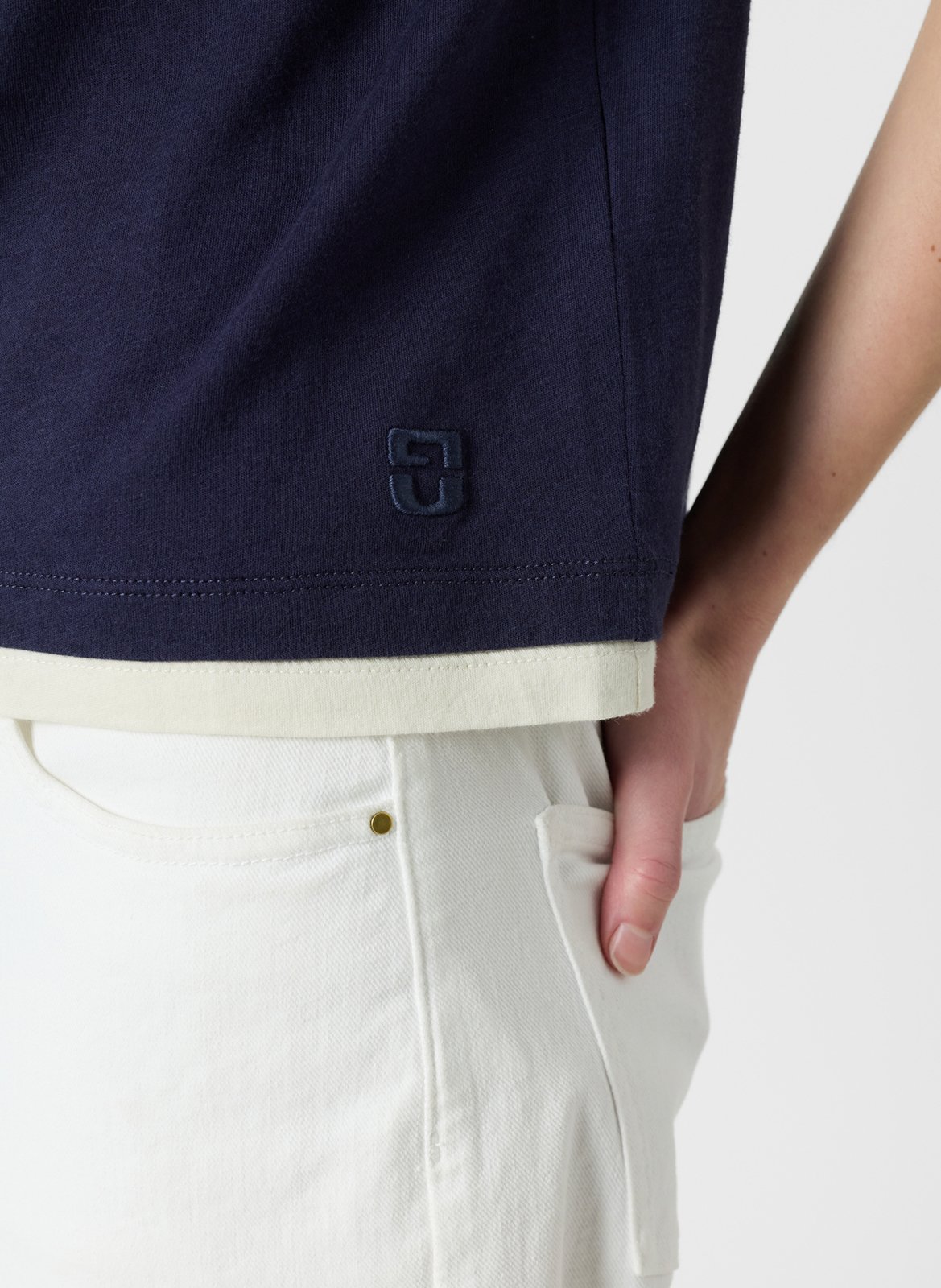 Tee-shirt droit col rond en coton mélangé GERARD DAREL Blau