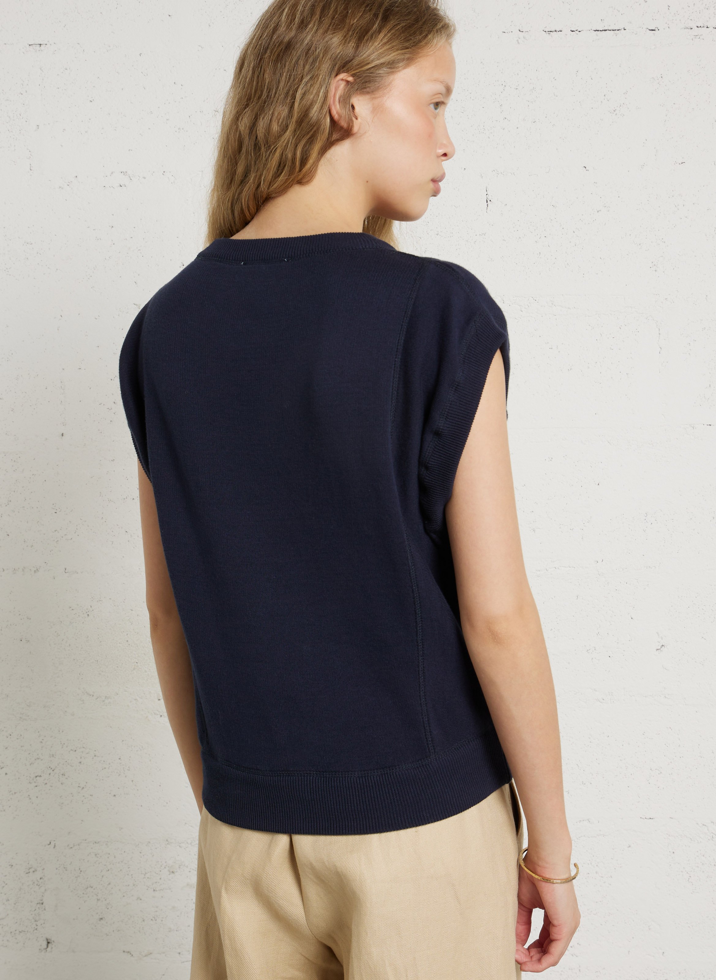 Oversize Rundhalsausschnitt Pullover aus Bio-Baumwolle MAISON ANJE Blau