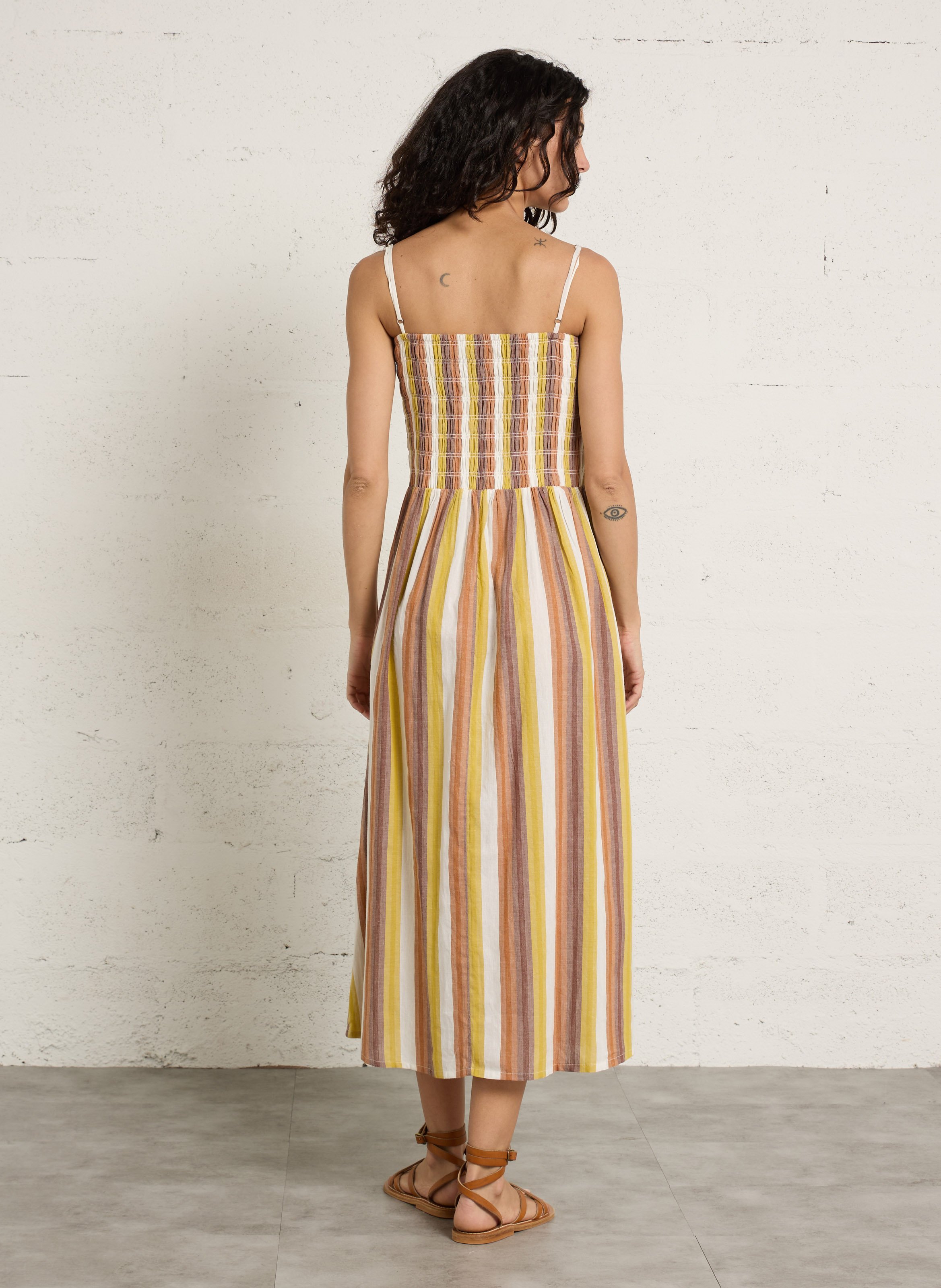 Gestreiftes Midikleid PETITE MENDIGOTE Grun