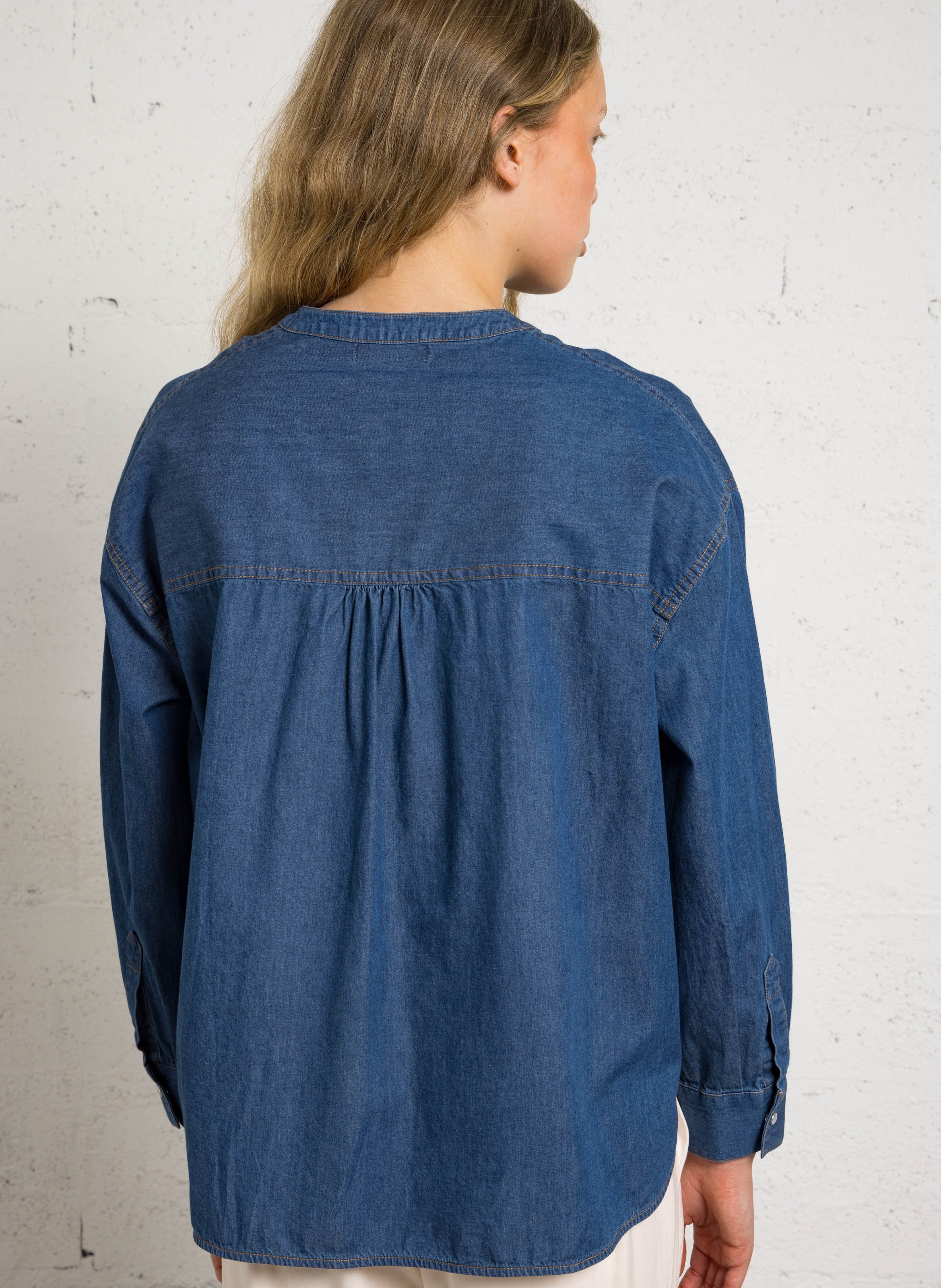 Rundhals-Denimhemd BELLA JONES Blau