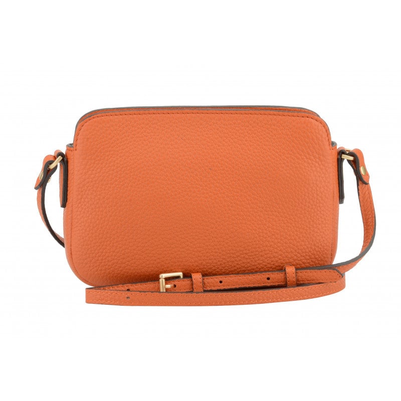 Crossbody bag in cowhide leather Orange