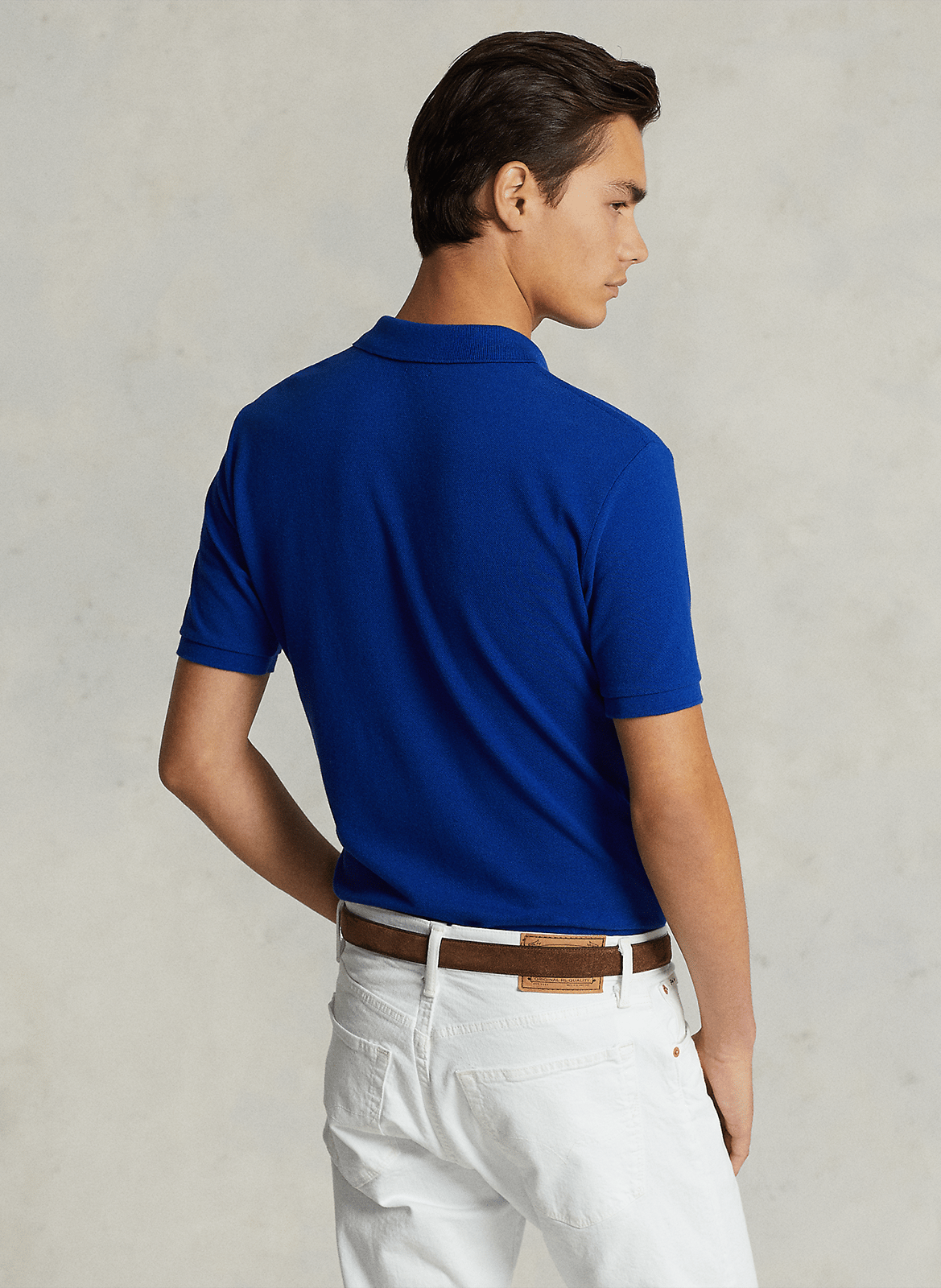 Slim-fit cotton piqué polo shirt POLO RALPH LAUREN Blue