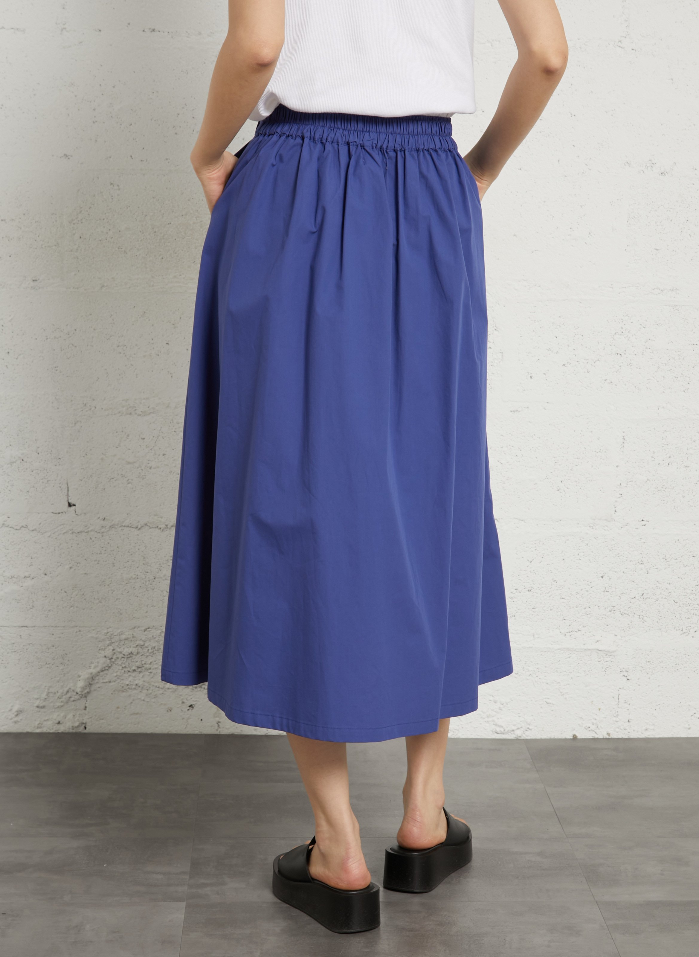 Flared cotton midi skirt BELLA JONES Blue