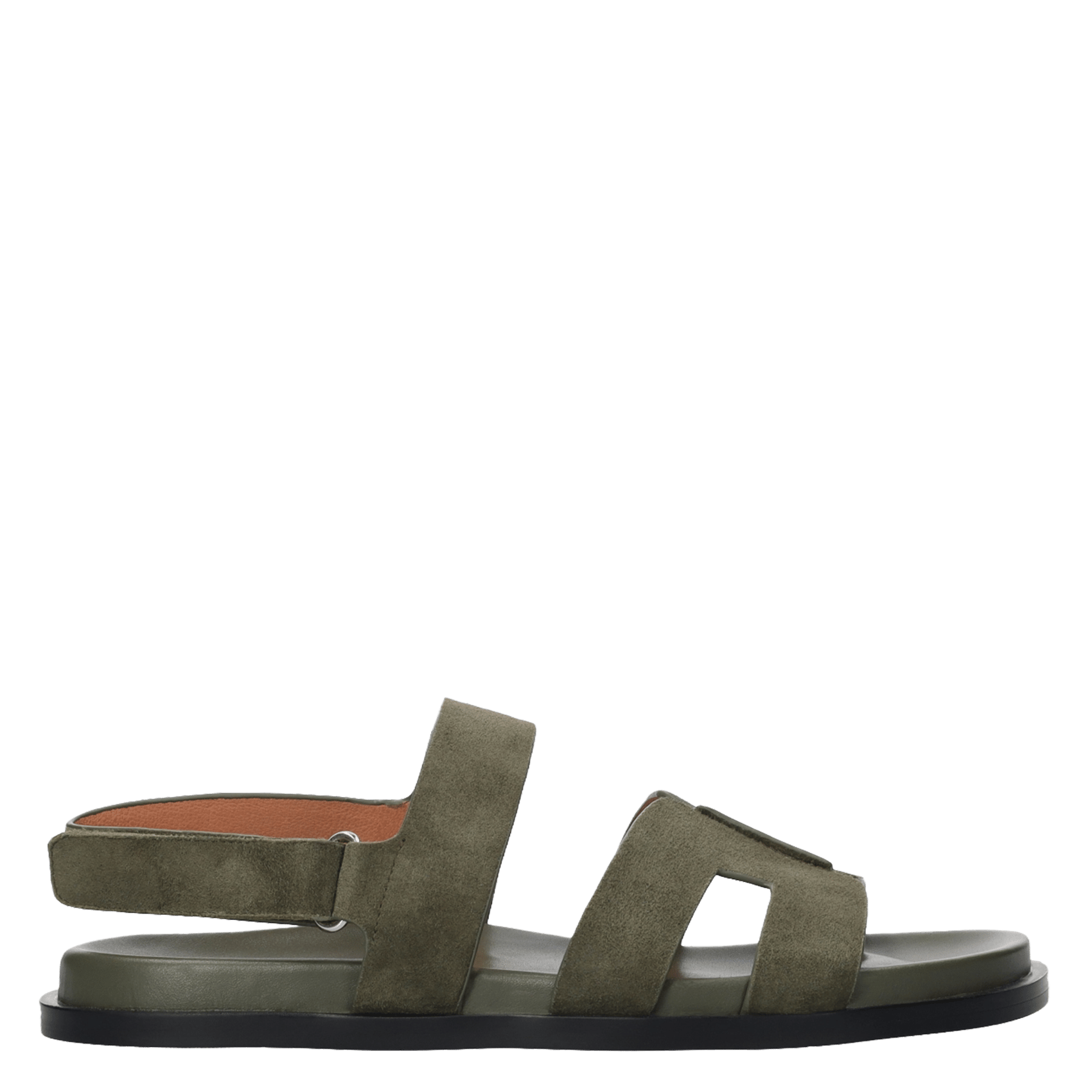 Sandales plates en cuir BIBI LOU Kaki